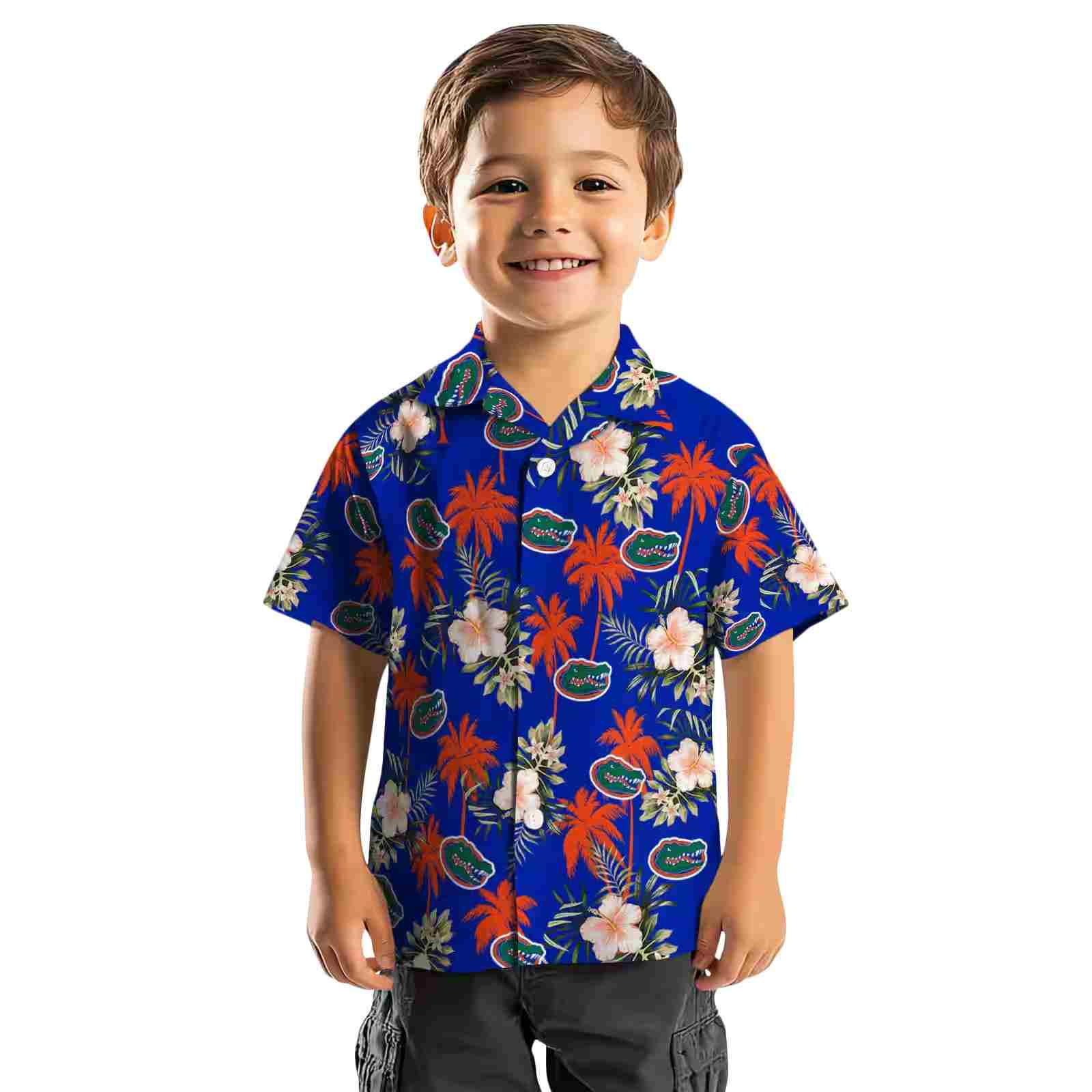 florida gators palm tree flower blue hawaiian shirt top rated