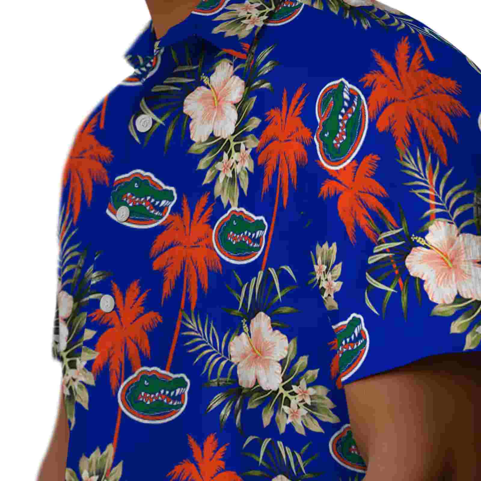 florida gators palm tree flower blue hawaiian shirt trendy