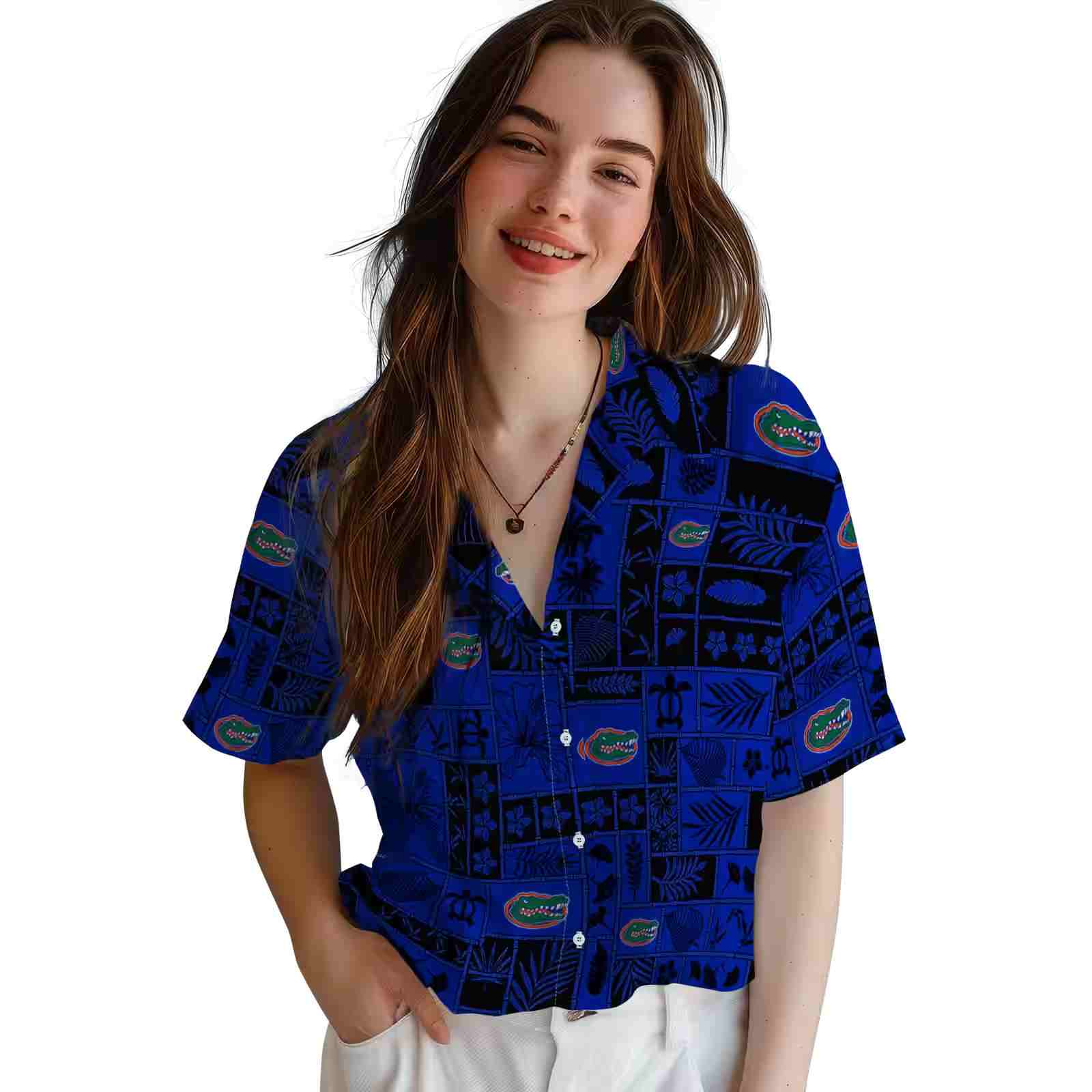 florida gators tropical patchwork blue black hawaiian shirt latest model