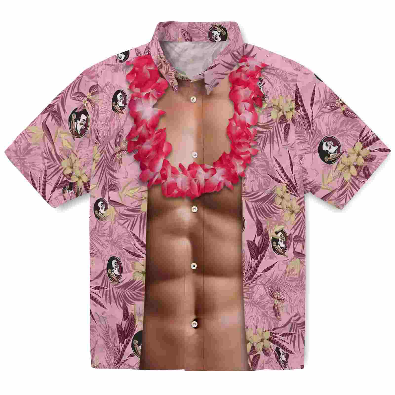 Florida State Seminoles Chest Illusion Garnet Hawaiian Shirt