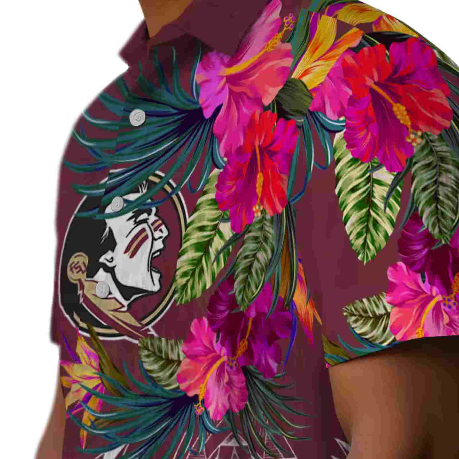 florida state seminoles floral polynesian garnet hawaiian shirt trendy