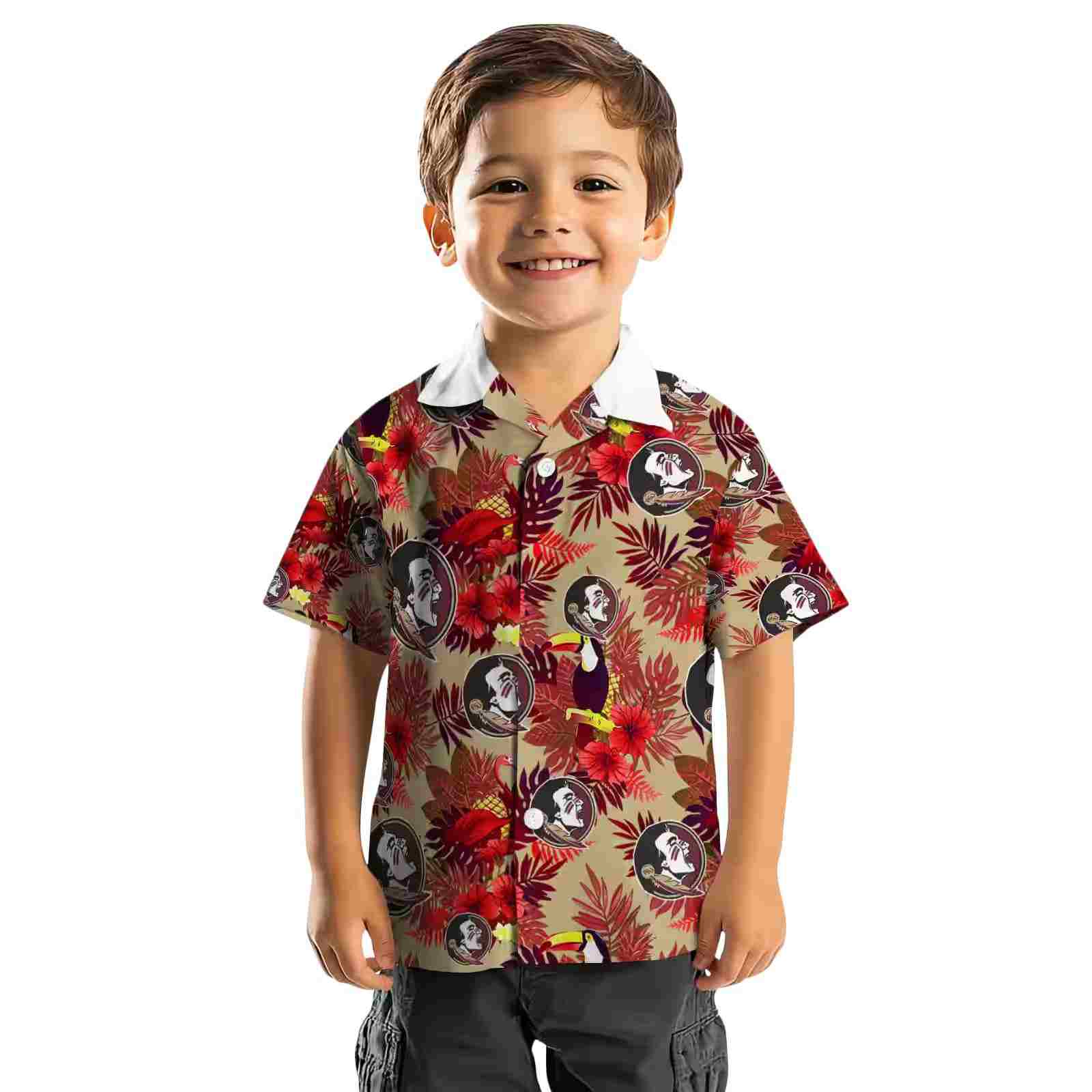 florida state seminoles floral toucan garnet red hawaiian shirt top rated