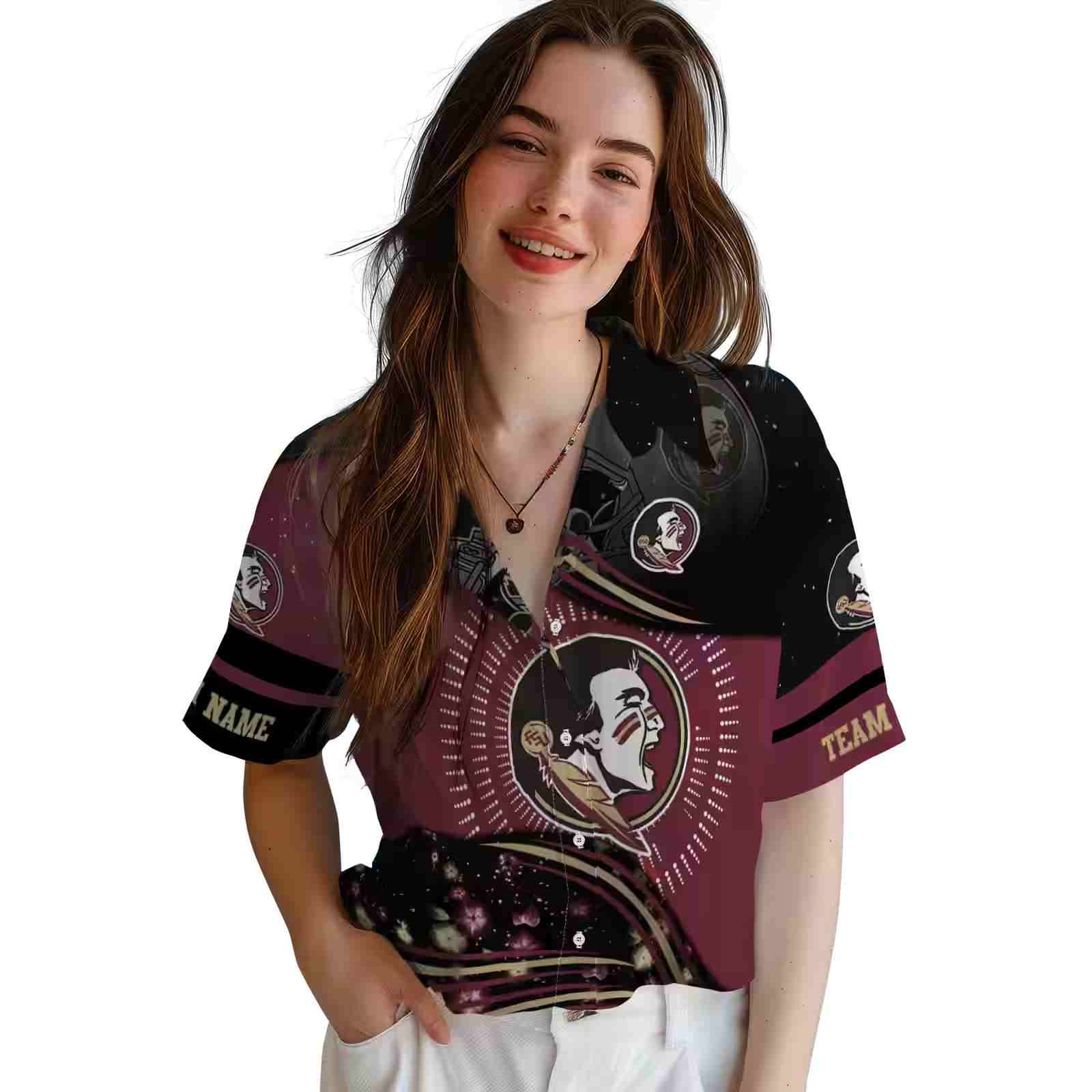 florida state seminoles football wave garnet black hawaiian shirt latest model