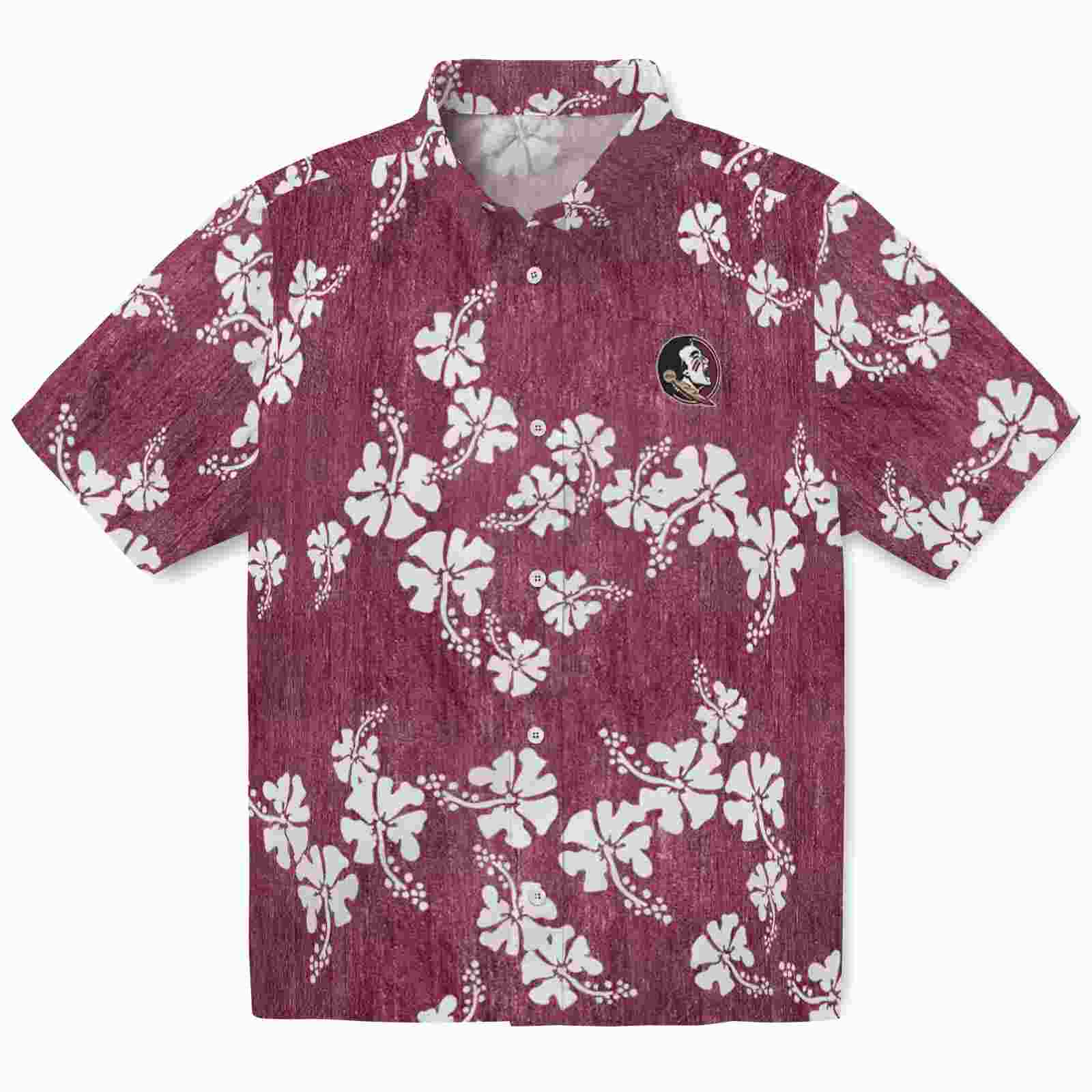 Florida State Seminoles Hibiscus Clusters Garnet Hawaiian Shirt