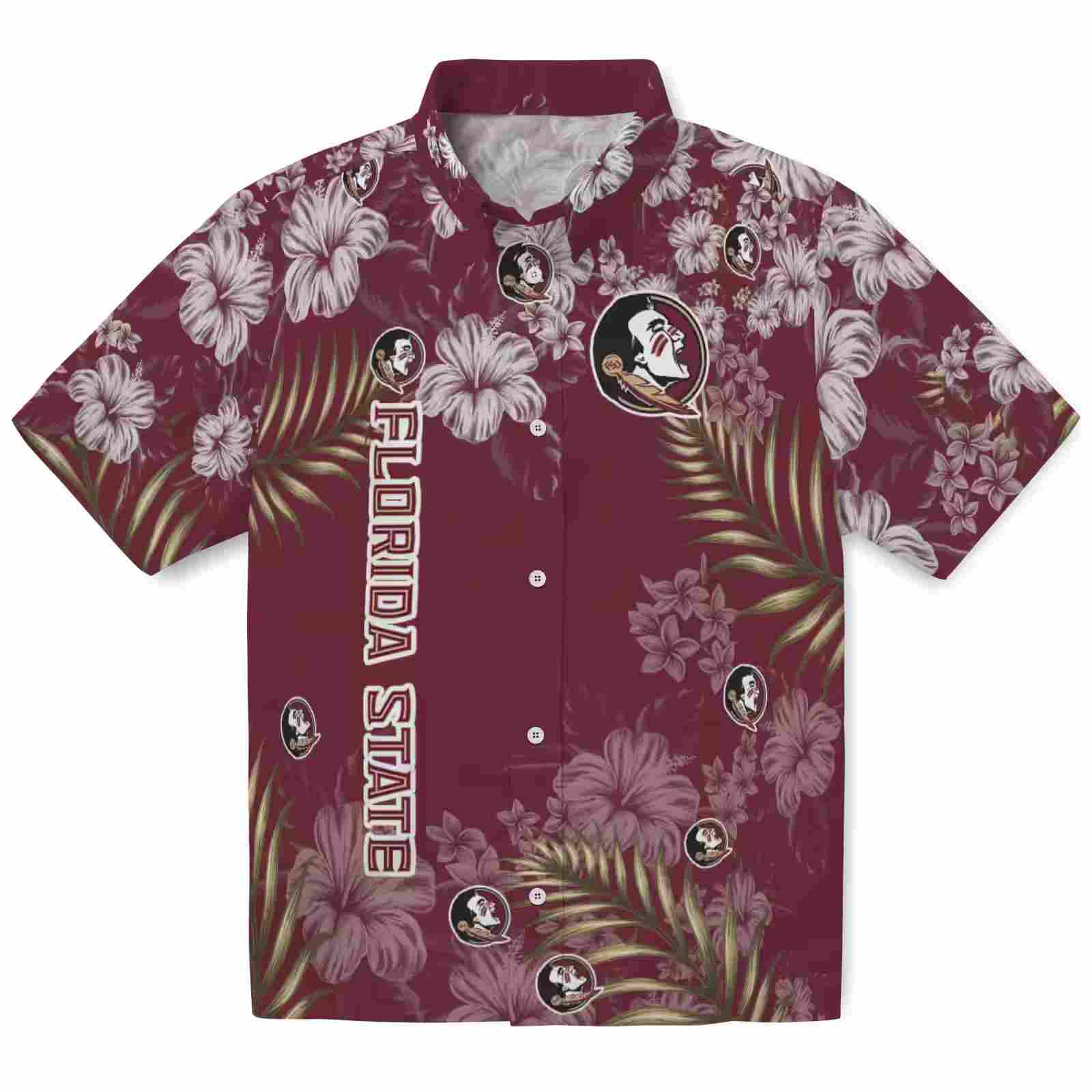 Florida State Seminoles Hibiscus Print Garnet Hawaiian Shirt