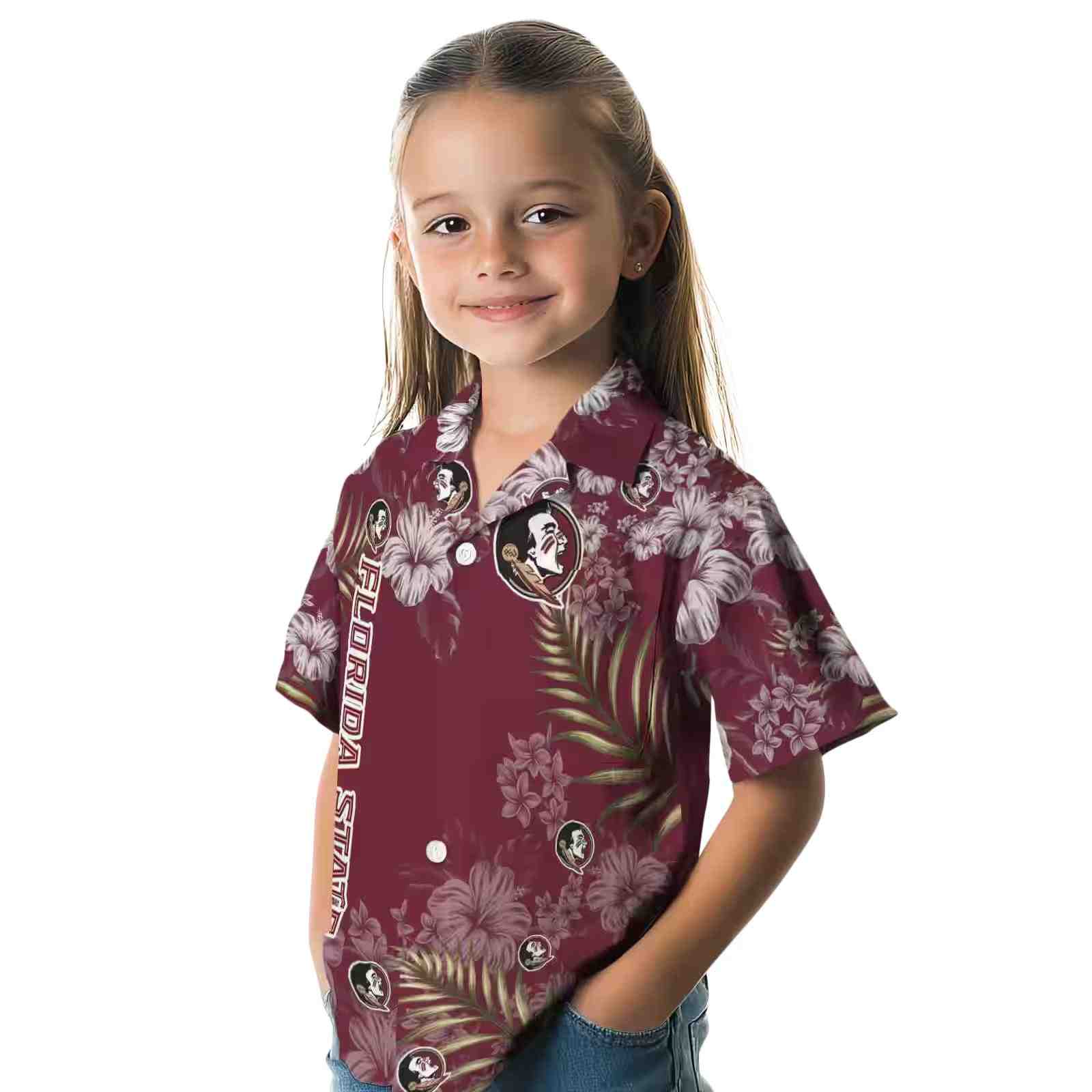 florida state seminoles hibiscus print garnet hawaiian shirt premium grade