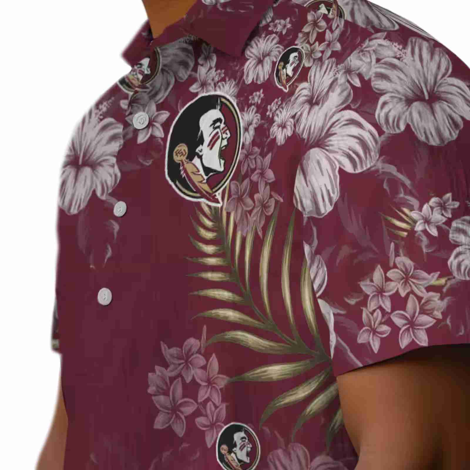 florida state seminoles hibiscus print garnet hawaiian shirt trendy