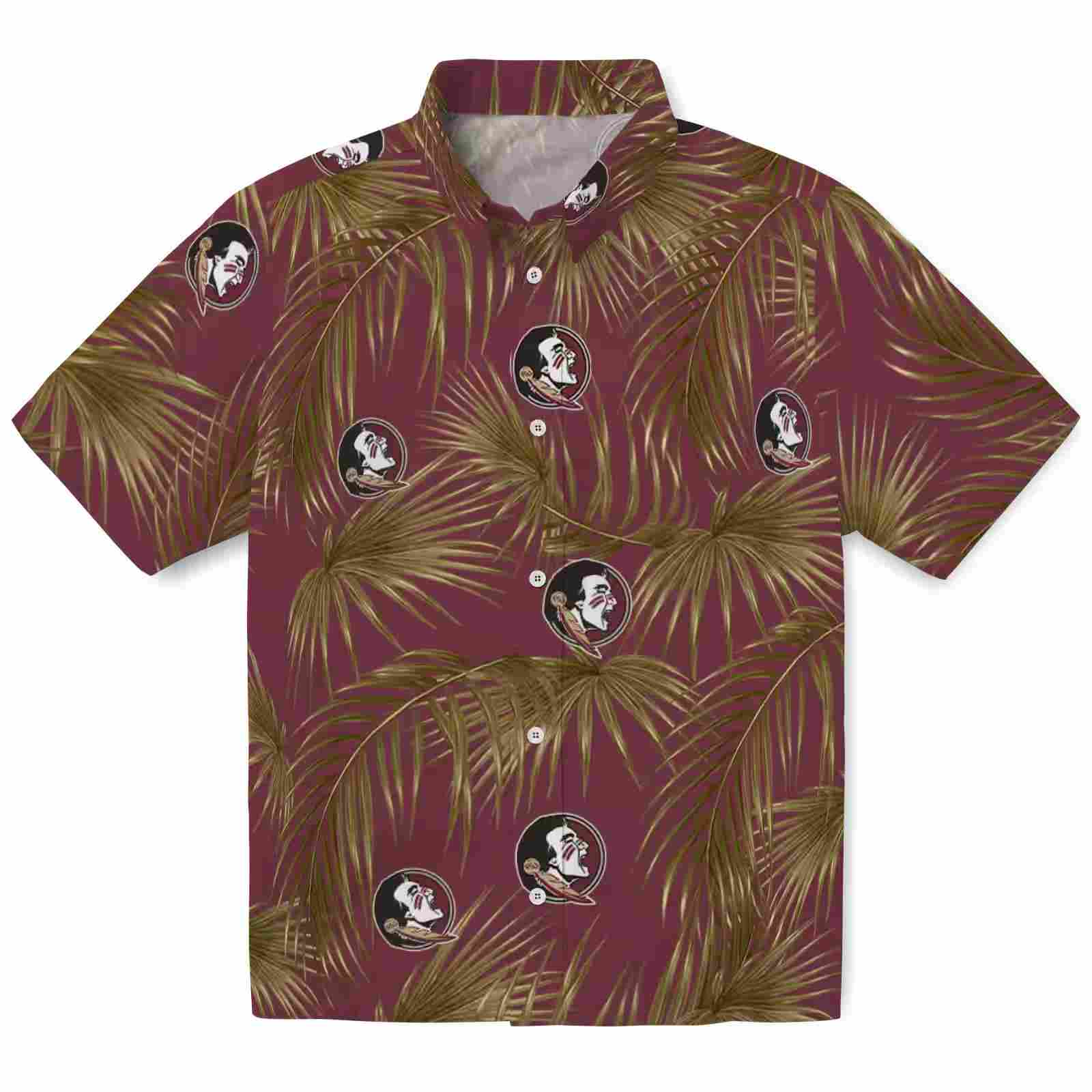 Florida State Seminoles Leafy Palms Garnet Hawaiian Shirt