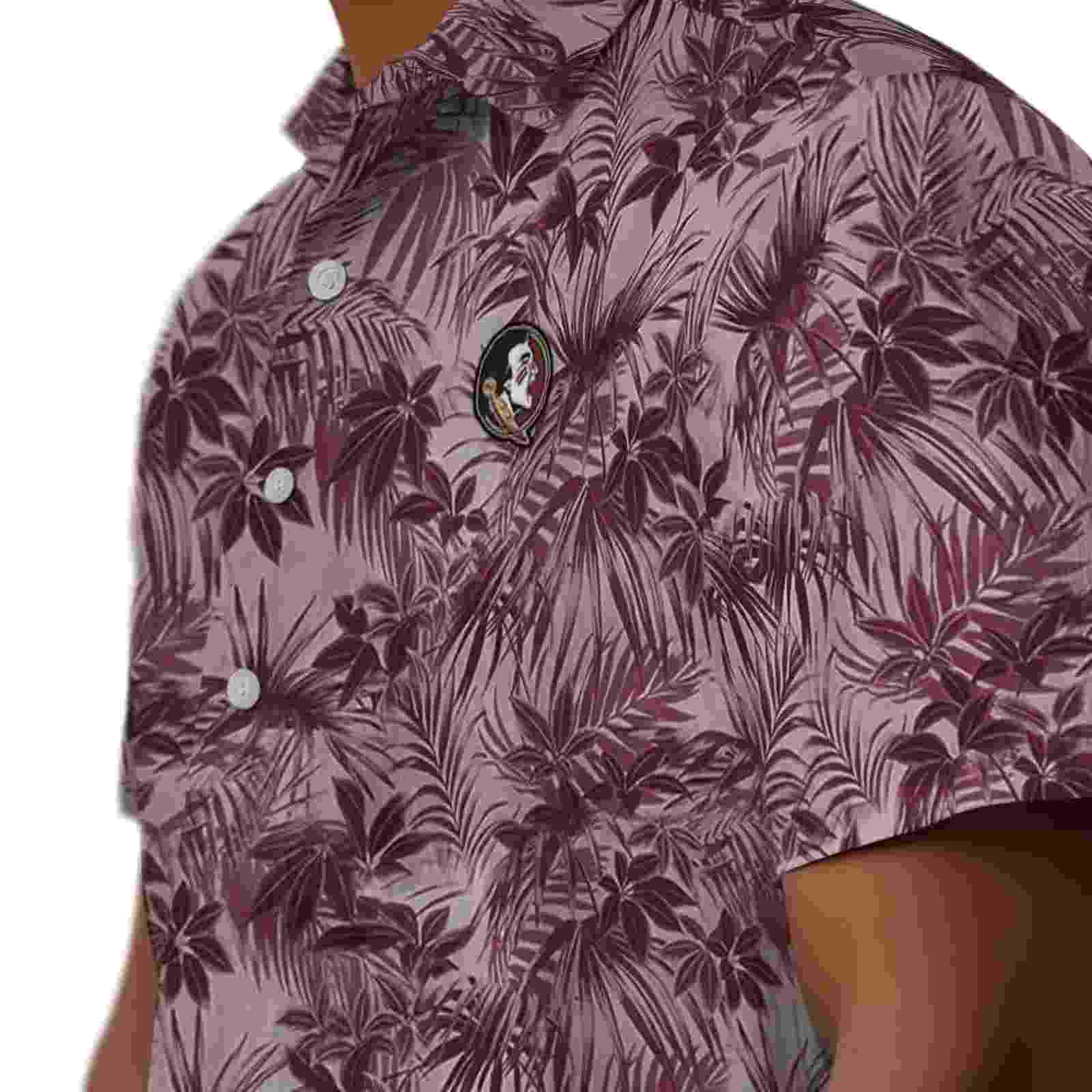 florida state seminoles leafy pattern garnet hawaiian shirt trendy