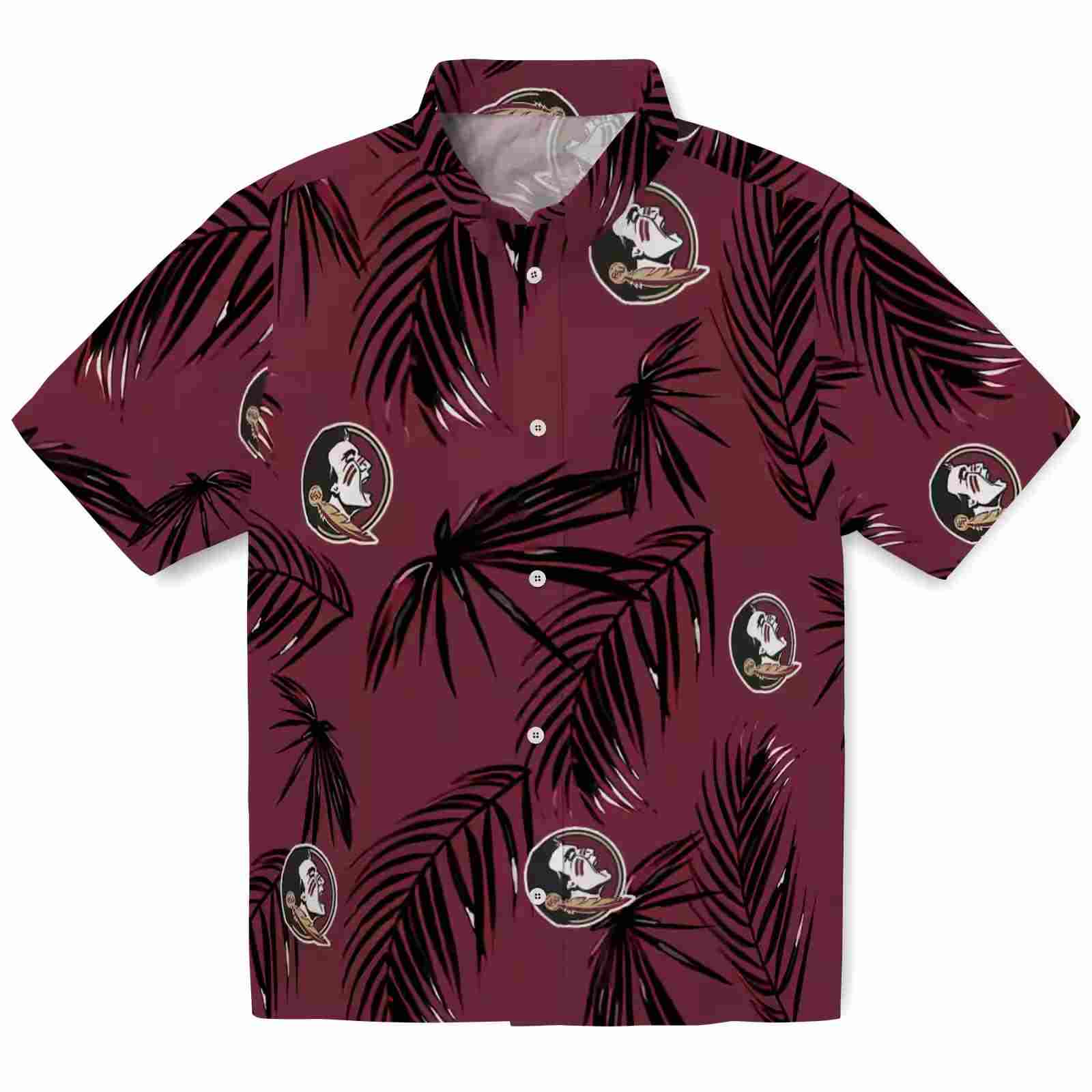 Florida State Seminoles Palm Leaf Garnet Hawaiian Shirt