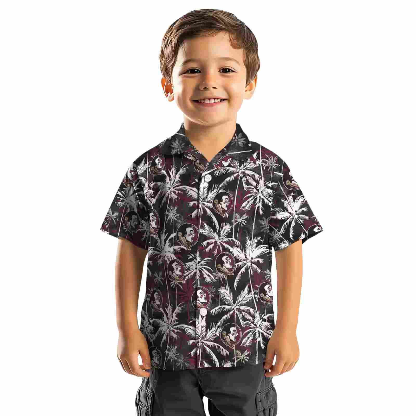 florida state seminoles palm pattern garnet black hawaiian shirt top rated