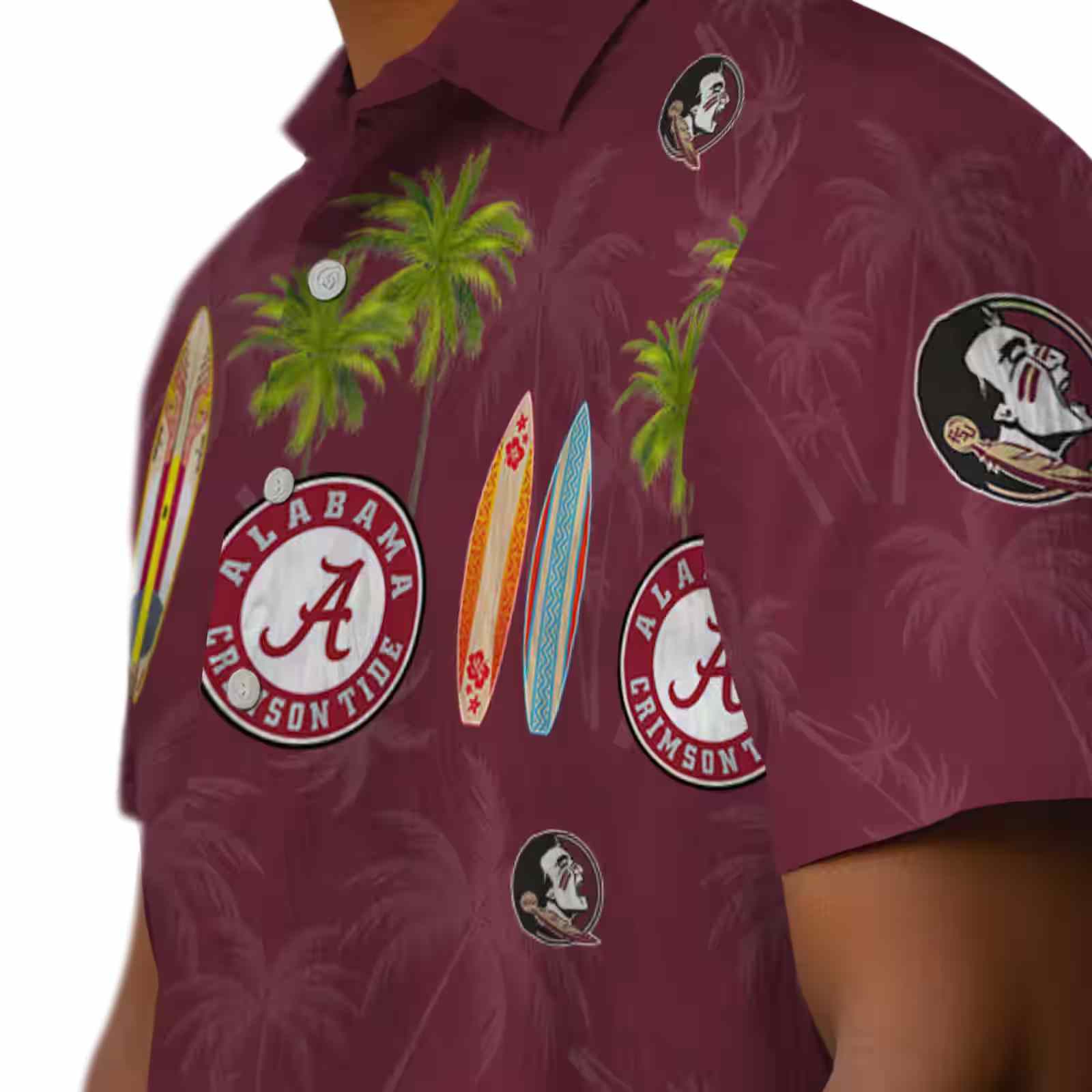 florida state seminoles surfboard palm garnet hawaiian shirt trendy