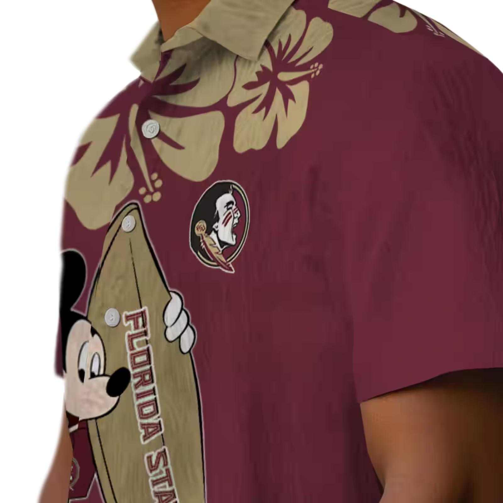 florida state seminoles surfing mickey garnet hawaiian shirt trendy