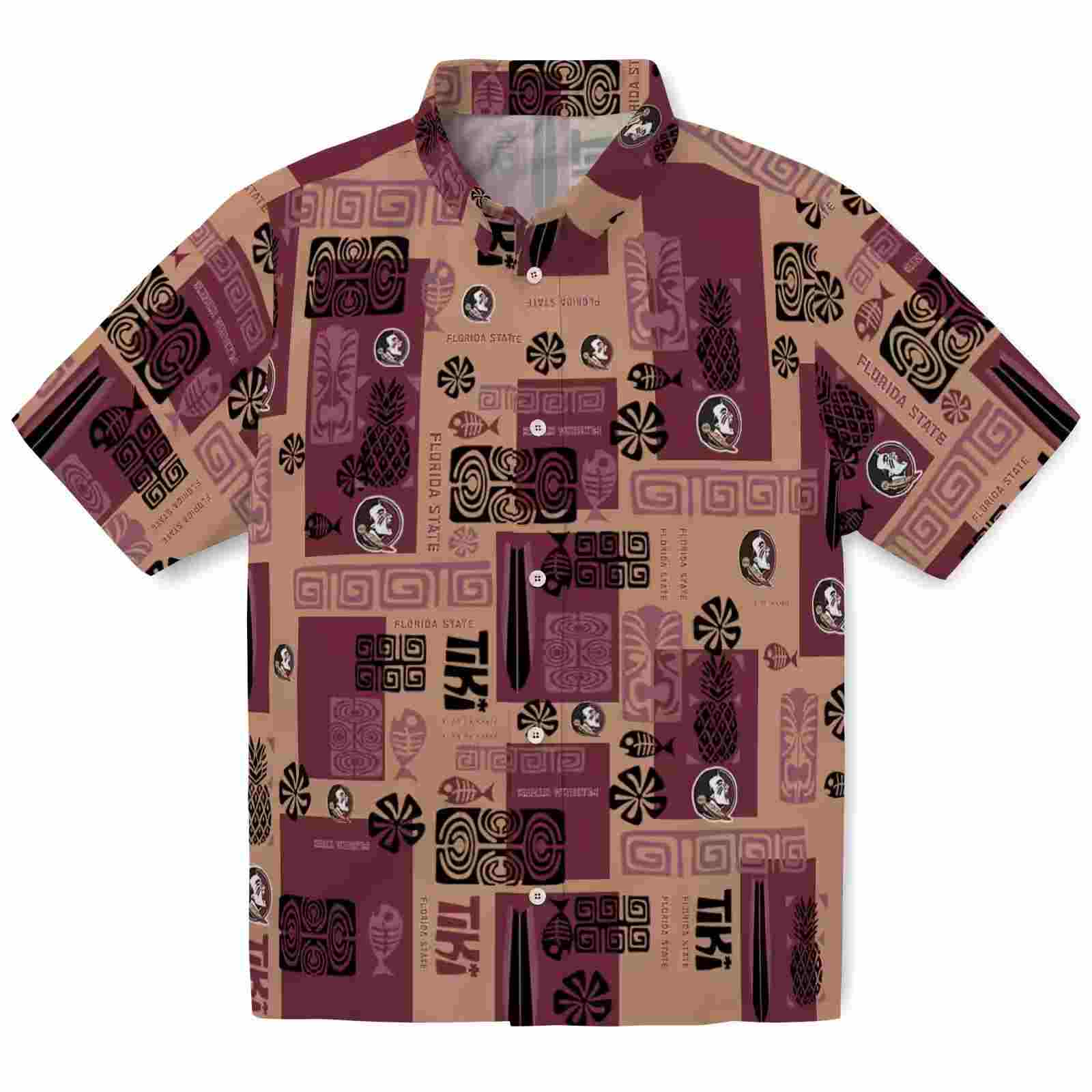 Florida State Seminoles Tribal Symbols Garnet Hawaiian Shirt