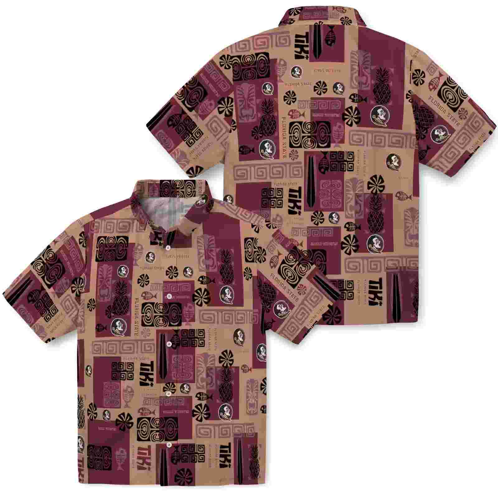 florida state seminoles tribal symbols garnet hawaiian shirt high quality