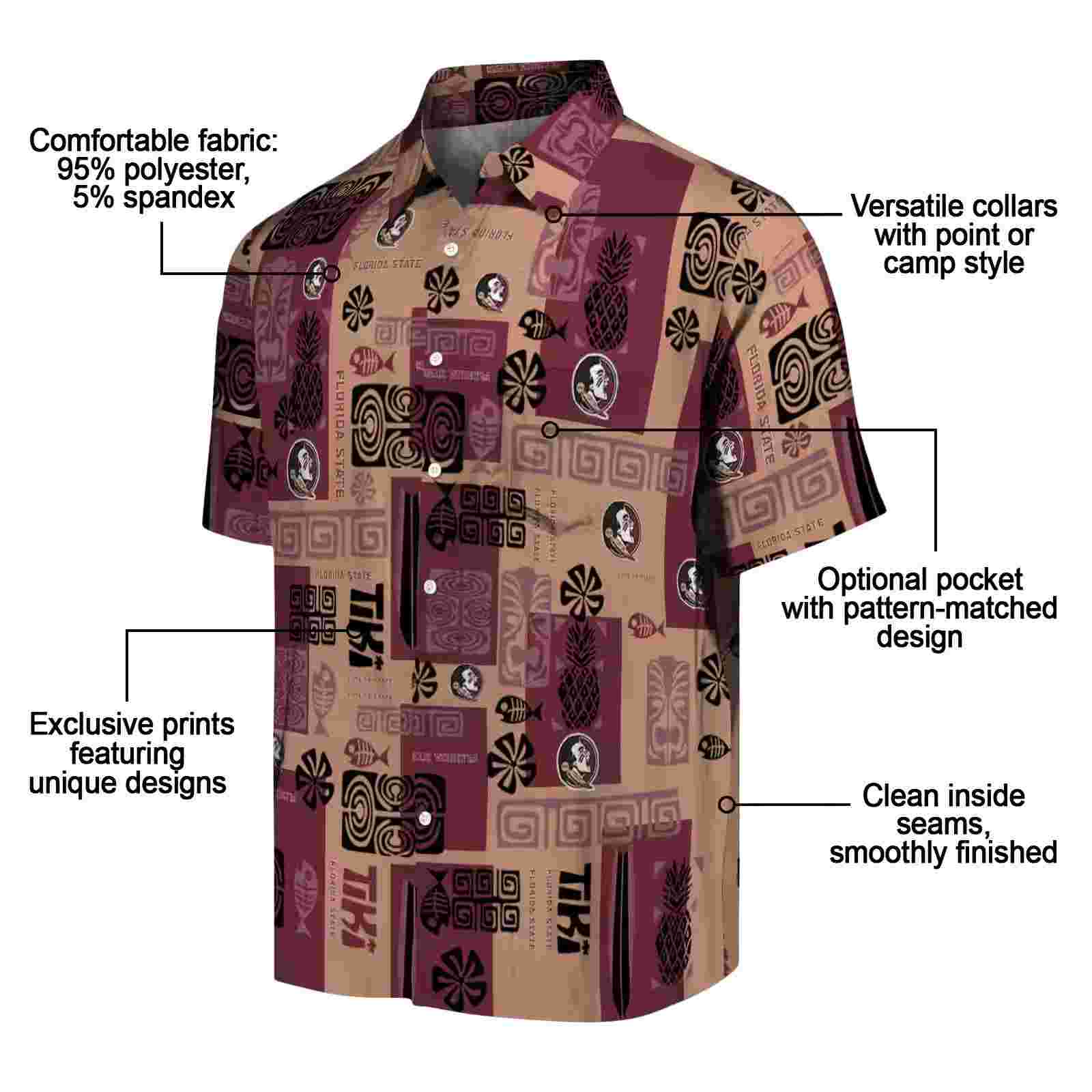 florida state seminoles tribal symbols garnet hawaiian shirt new arrival