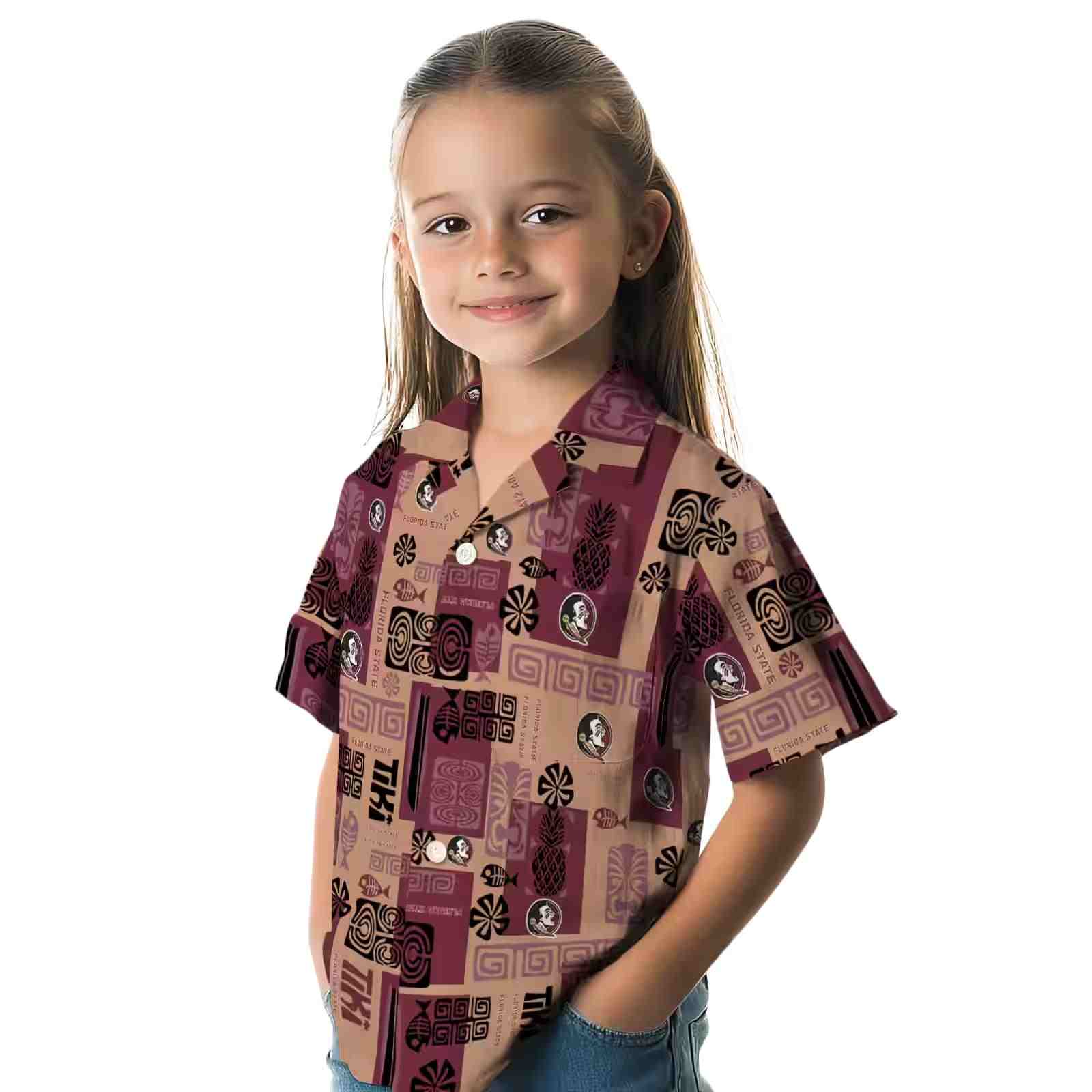 florida state seminoles tribal symbols garnet hawaiian shirt premium grade