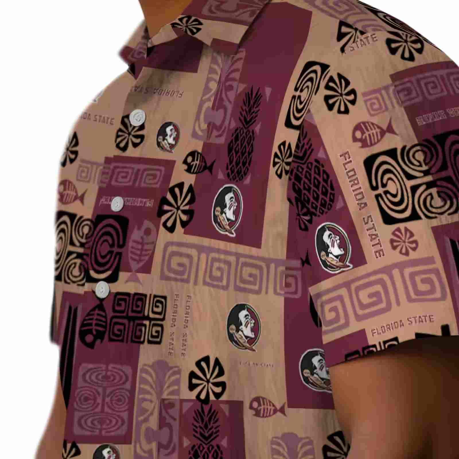 florida state seminoles tribal symbols garnet hawaiian shirt trendy