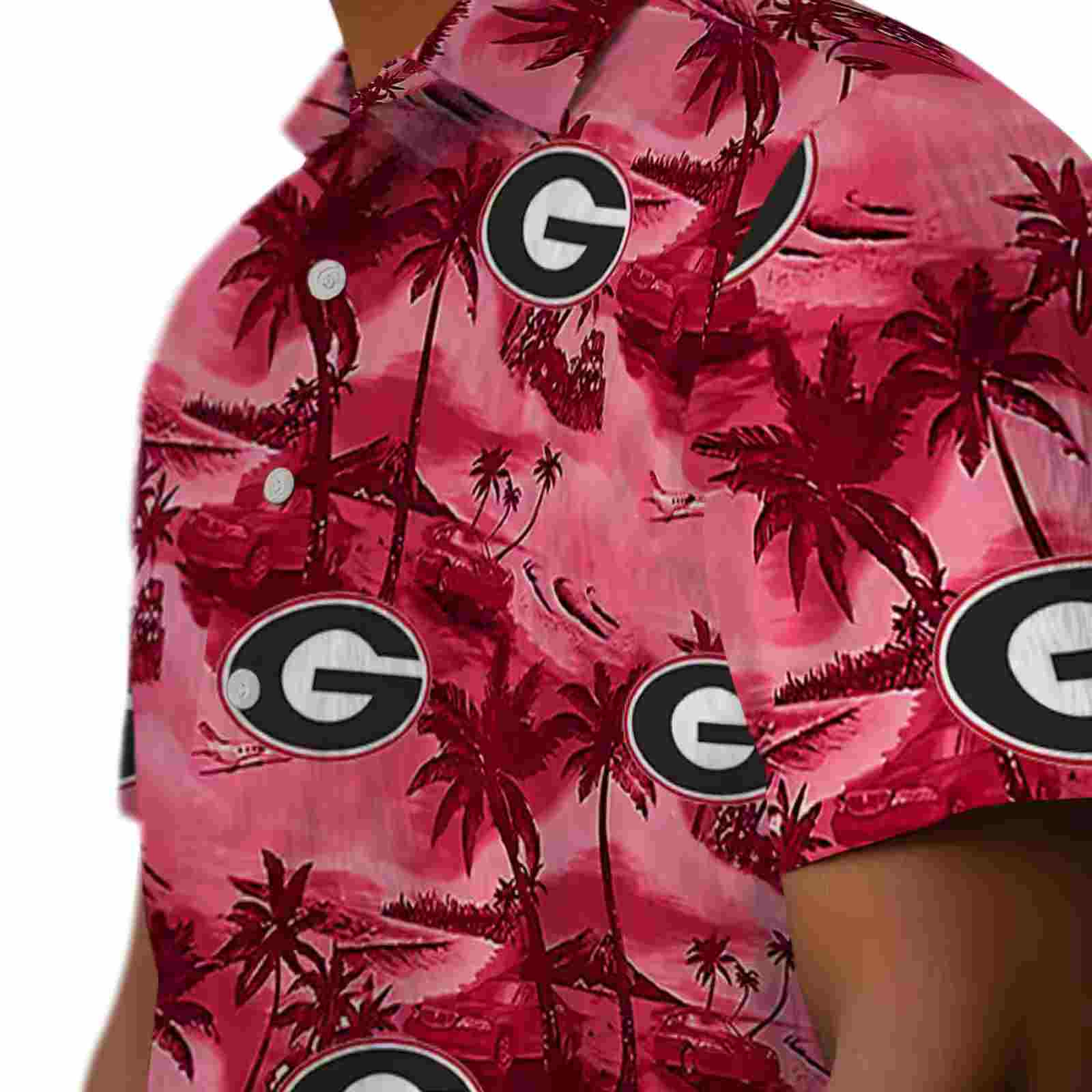 georgia bulldogs coastal palms red hawaiian shirt trendy