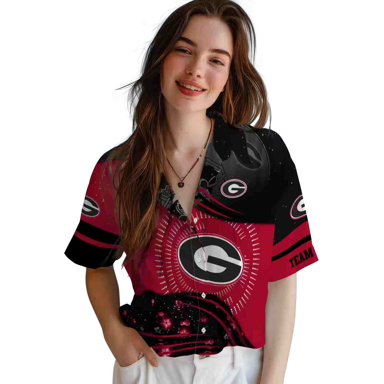 georgia bulldogs football wave red black hawaiian shirt latest model