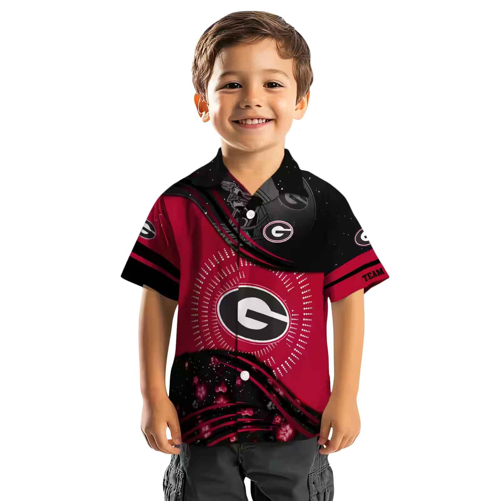 georgia bulldogs football wave red black hawaiian shirt top rated