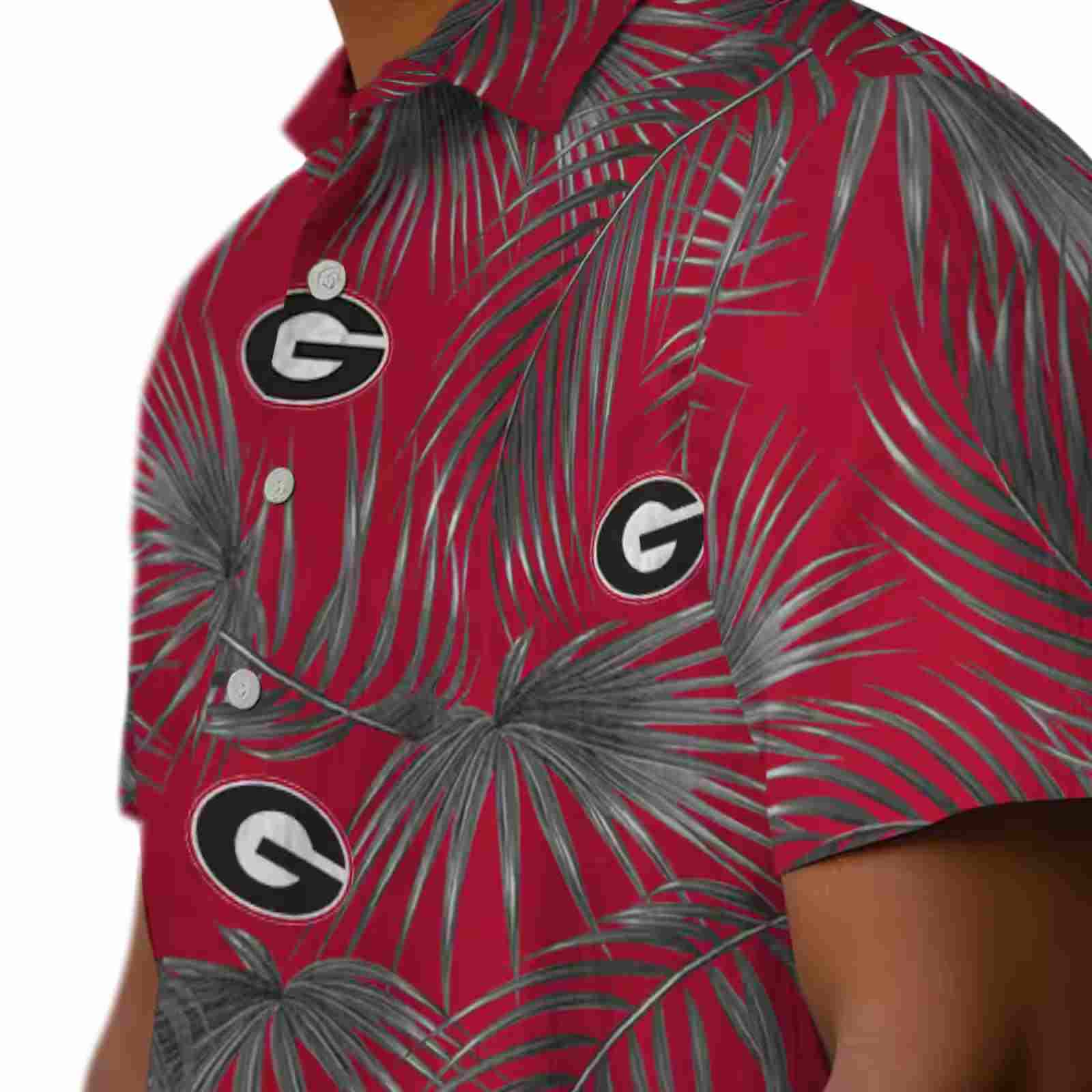 georgia bulldogs leafy palms red hawaiian shirt trendy