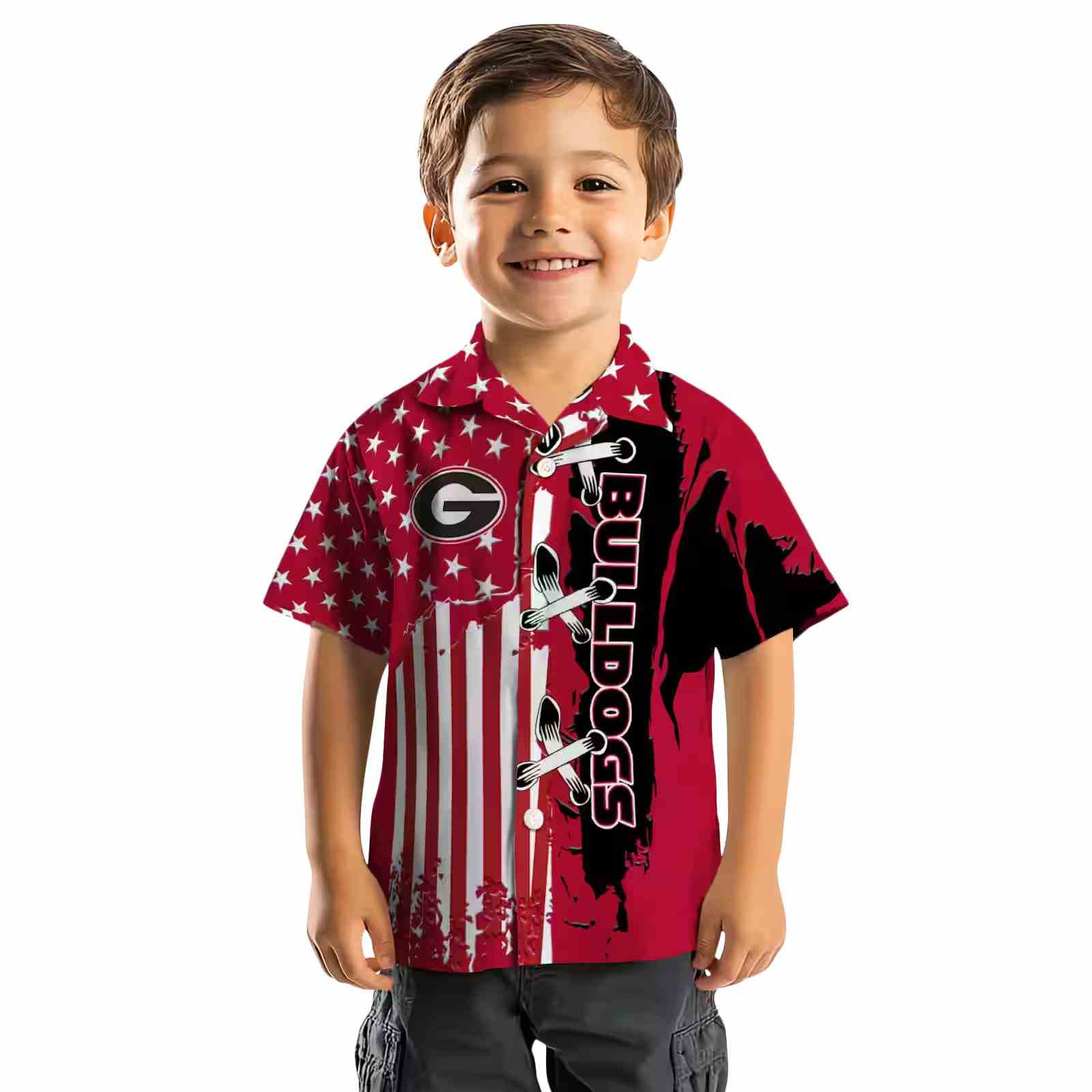 georgia bulldogs stitched flag red hawaiian shirt top rated