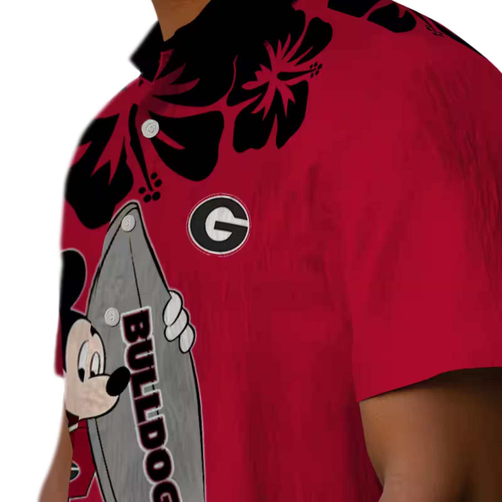 georgia bulldogs surfing mickey red hawaiian shirt trendy