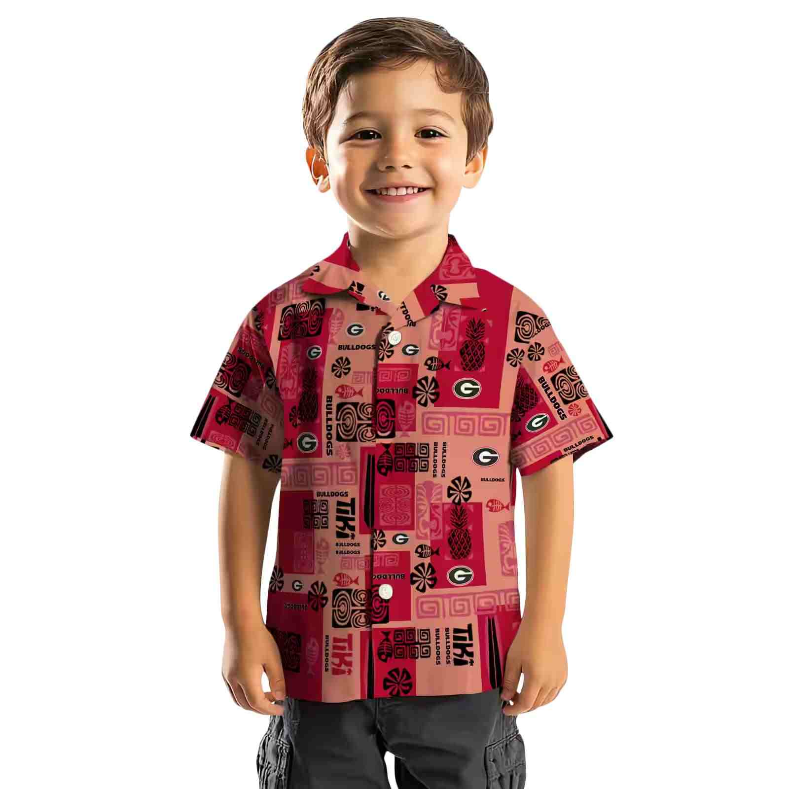 georgia bulldogs tribal symbols red hawaiian shirt top rated