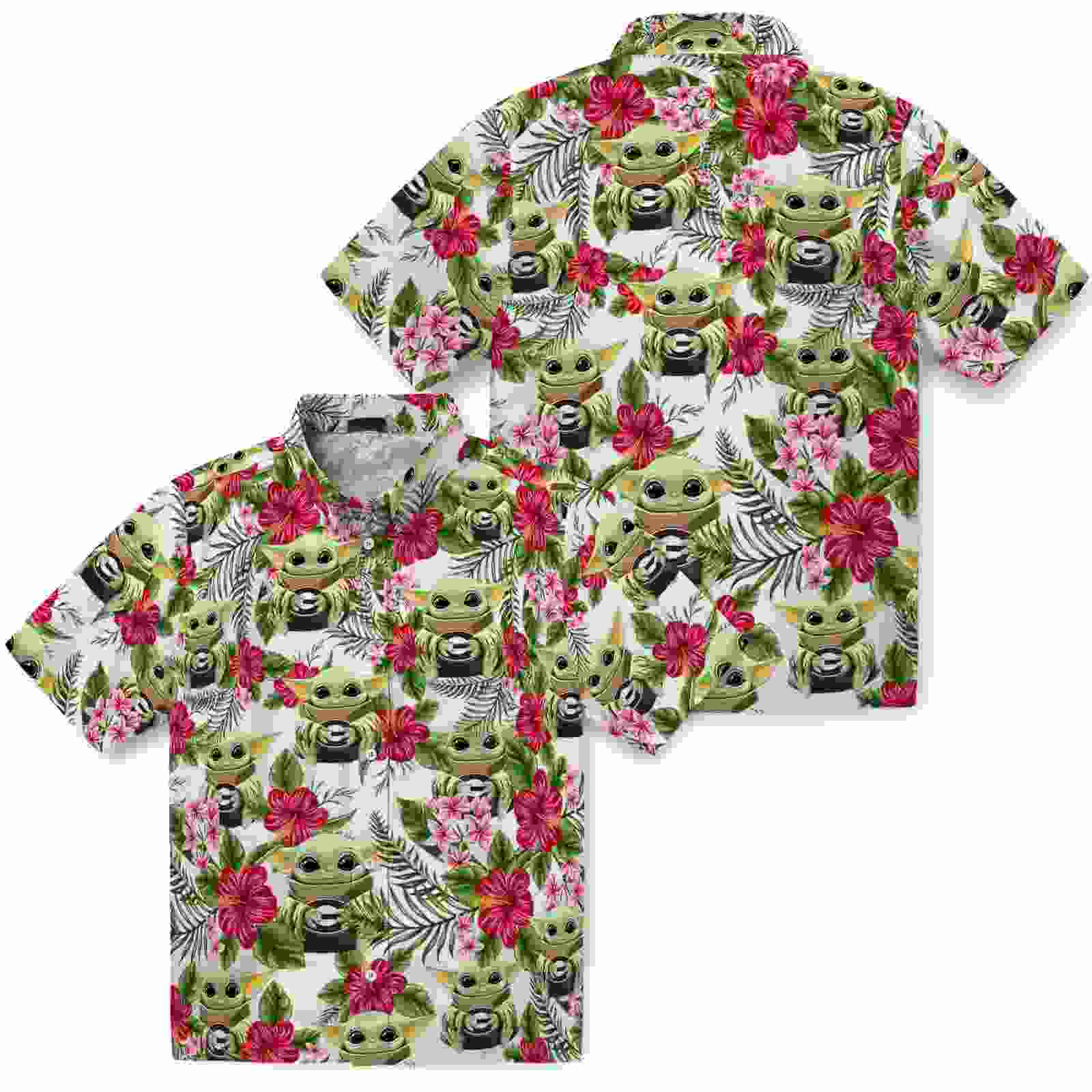 georgia bulldogs tropical yoda green hawaiian shirt high quality