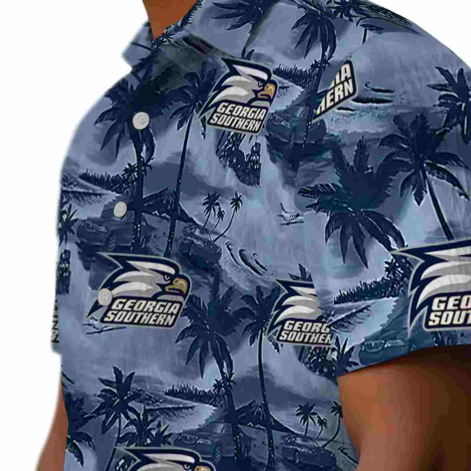 georgia southern eagles coastal palms blue hawaiian shirt trendy