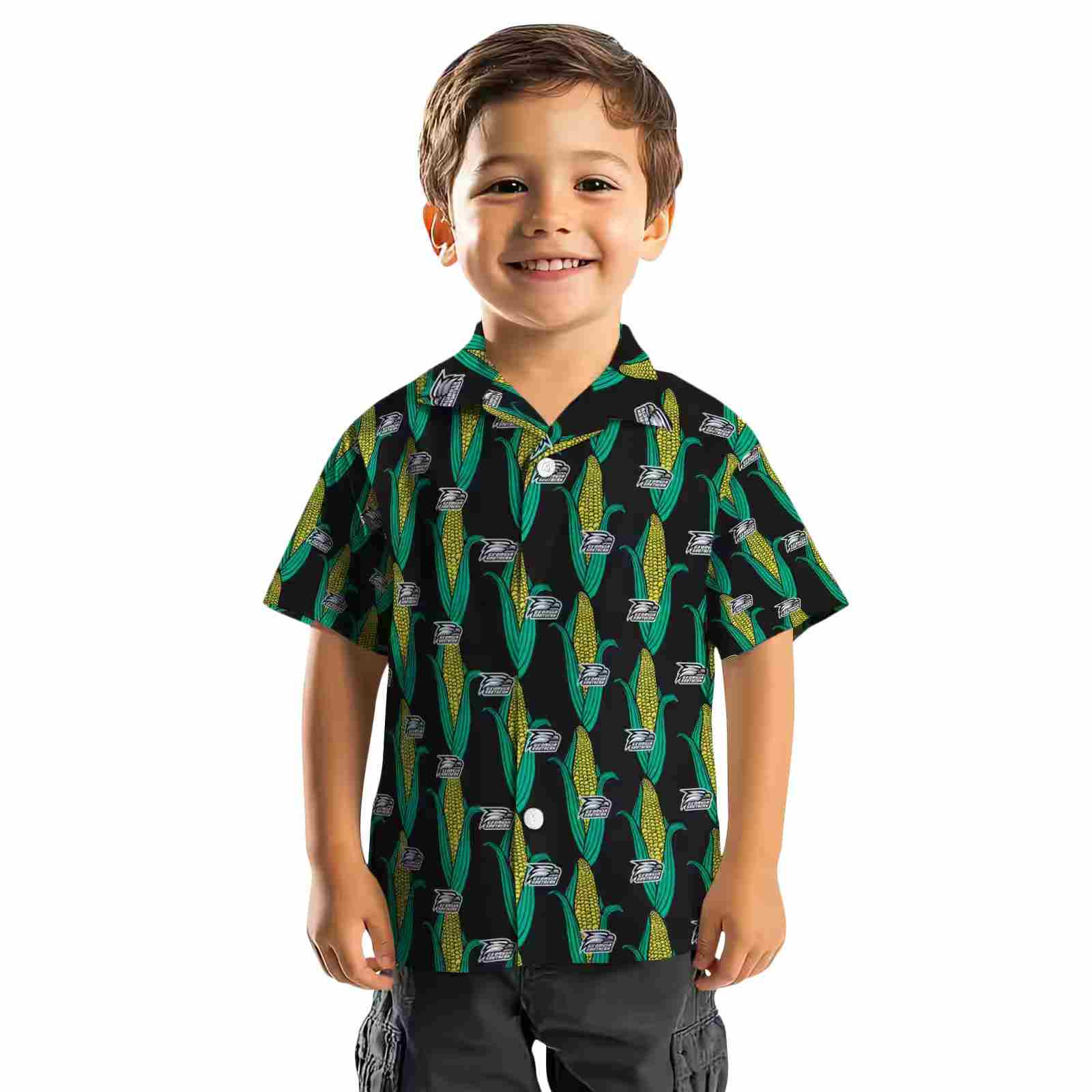 georgia southern eagles corn motifs black green hawaiian shirt top rated