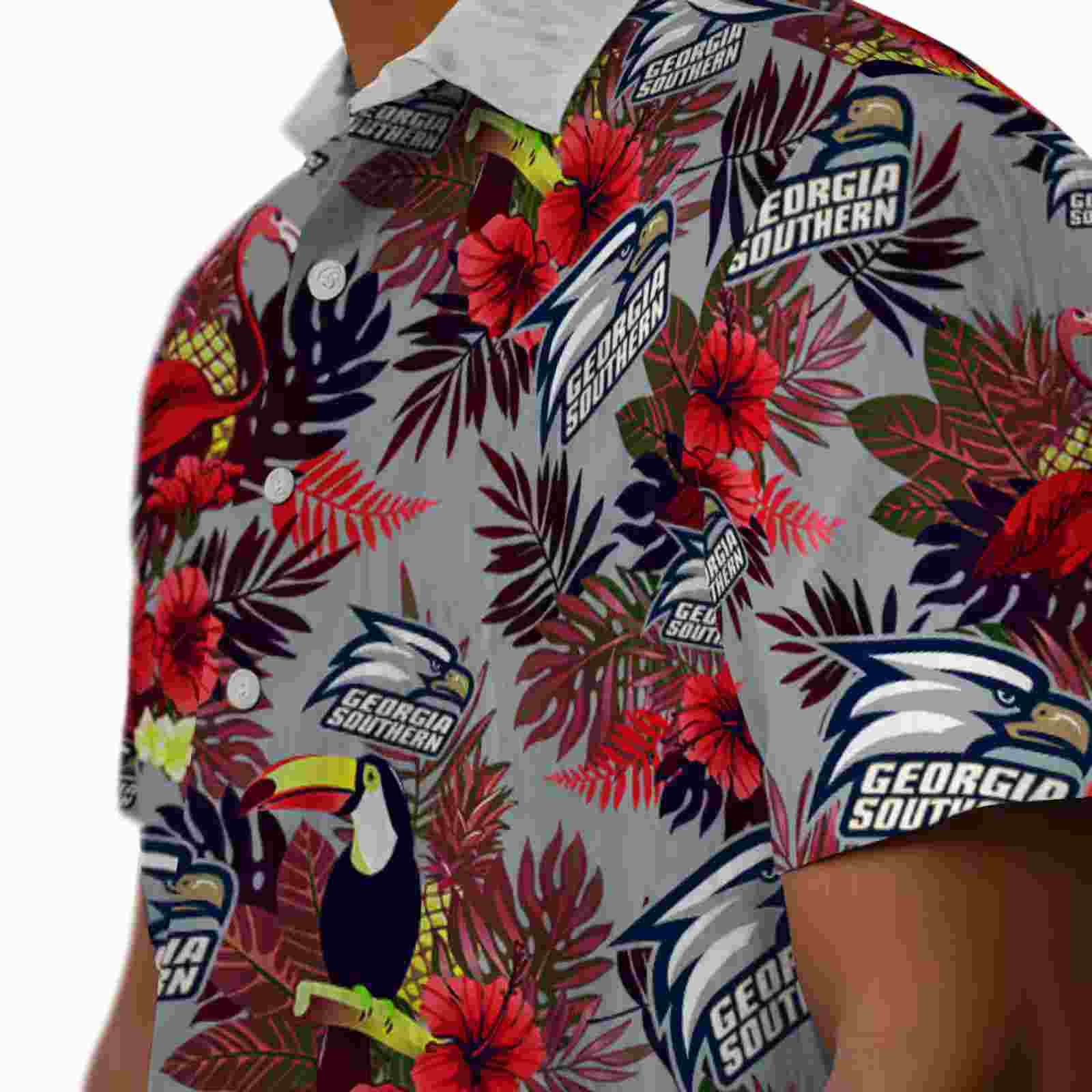 georgia southern eagles floral toucan blue red hawaiian shirt trendy