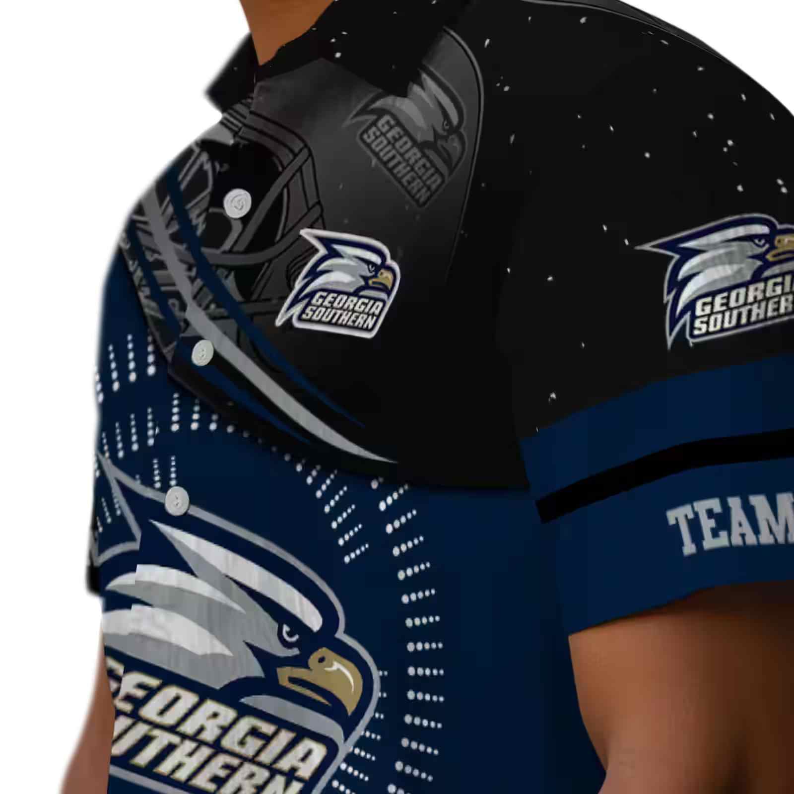 georgia southern eagles football wave blue black hawaiian shirt trendy