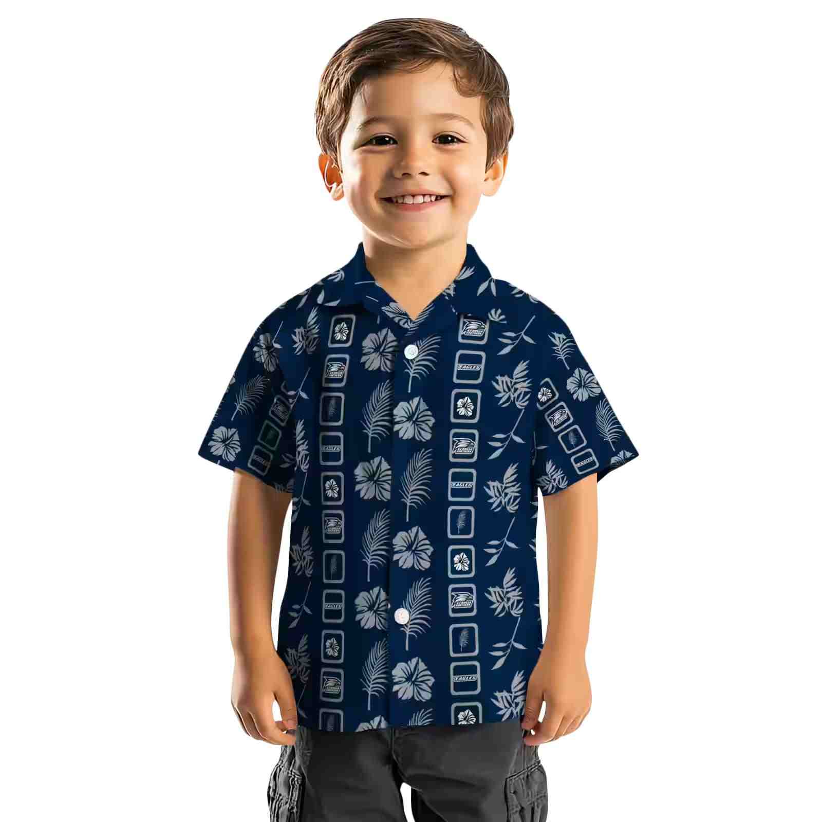 georgia southern eagles framed floral blue hawaiian shirt top rated