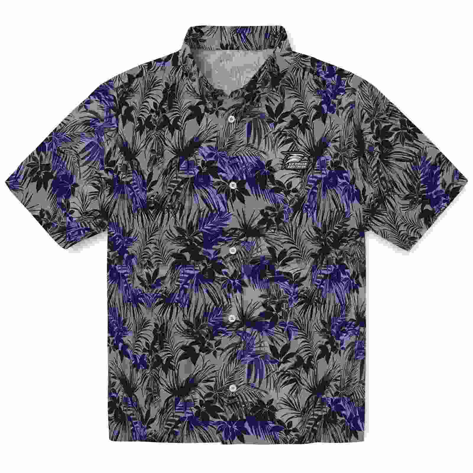 Georgia Southern Eagles Leafy Pattern Blue Hawaiian Shirt