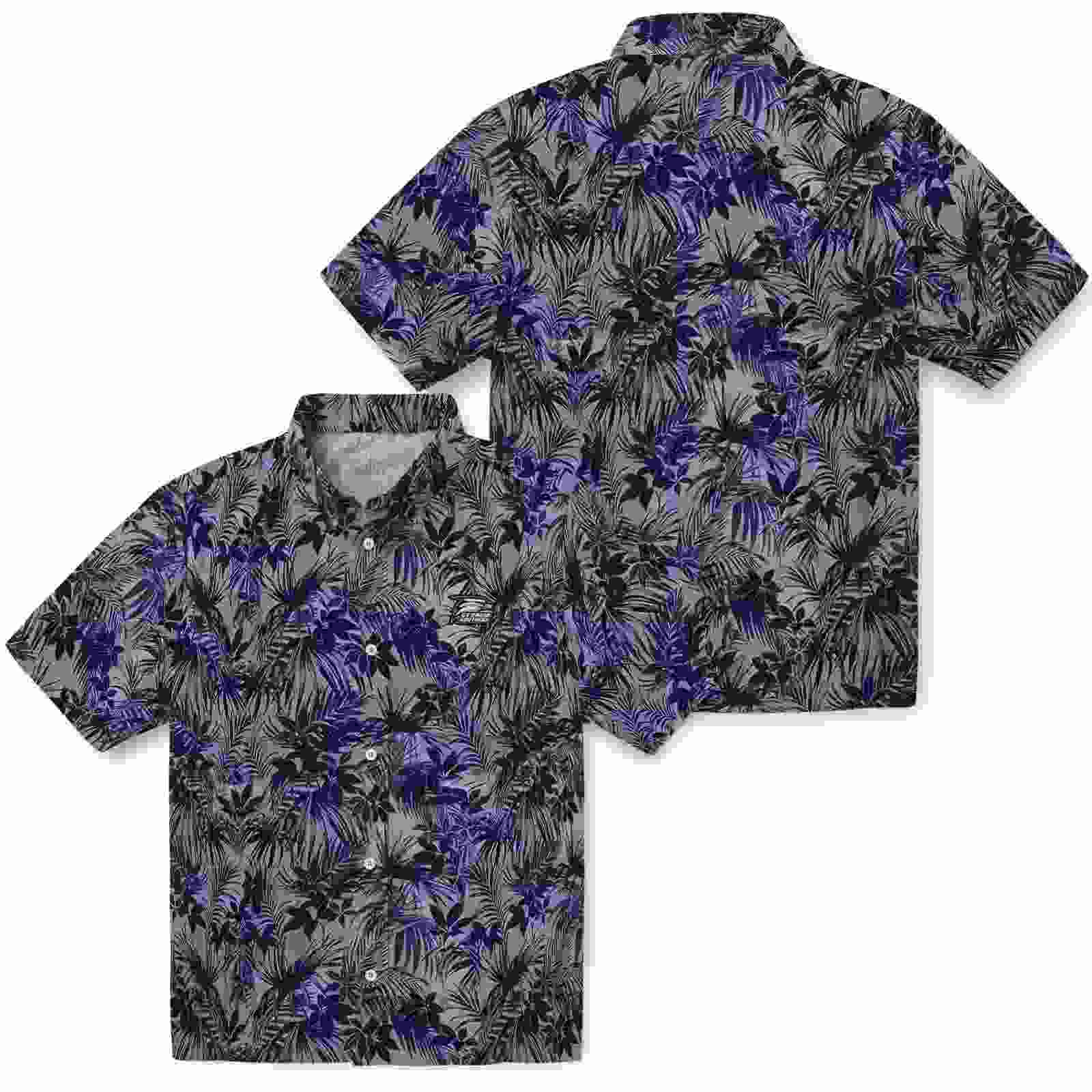 georgia southern eagles leafy pattern blue hawaiian shirt high quality