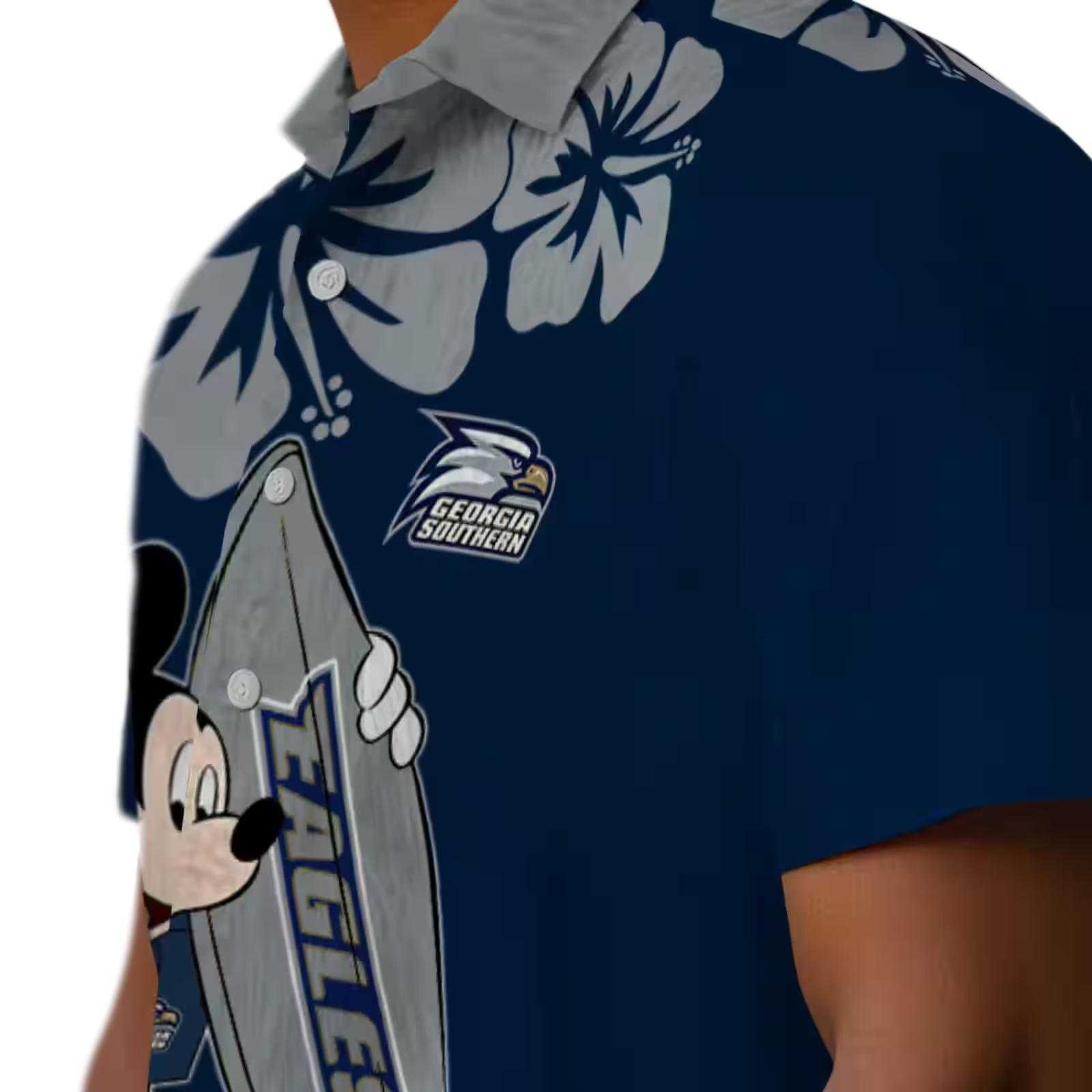 georgia southern eagles surfing mickey blue hawaiian shirt trendy