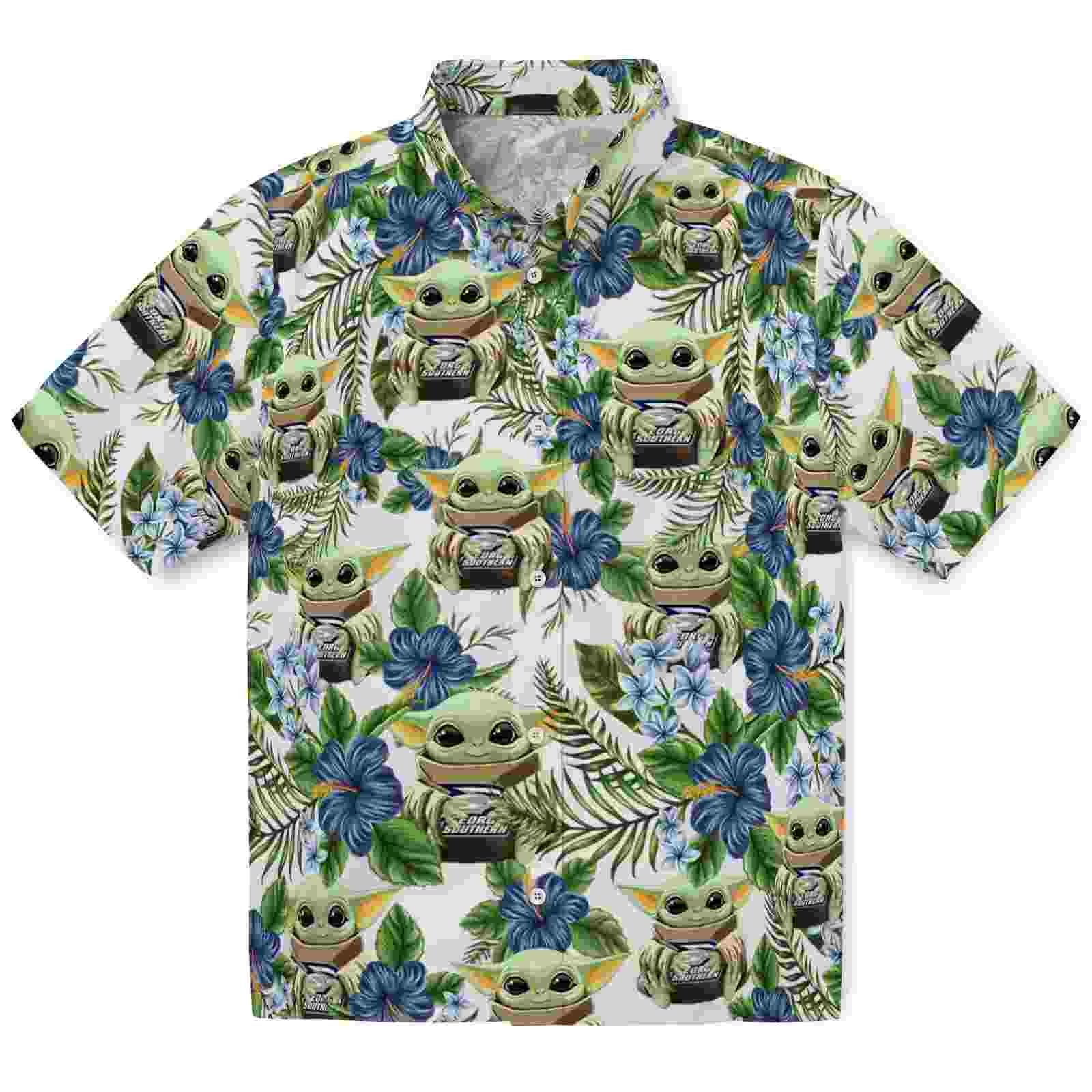 Georgia Southern Eagles Tropical Yoda Green Hawaiian Shirt