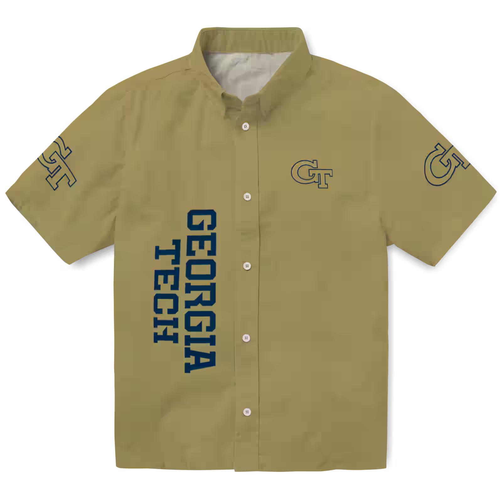 Georgia Tech Yellow Jackets Stuart Minion Gold Hawaiian Shirt