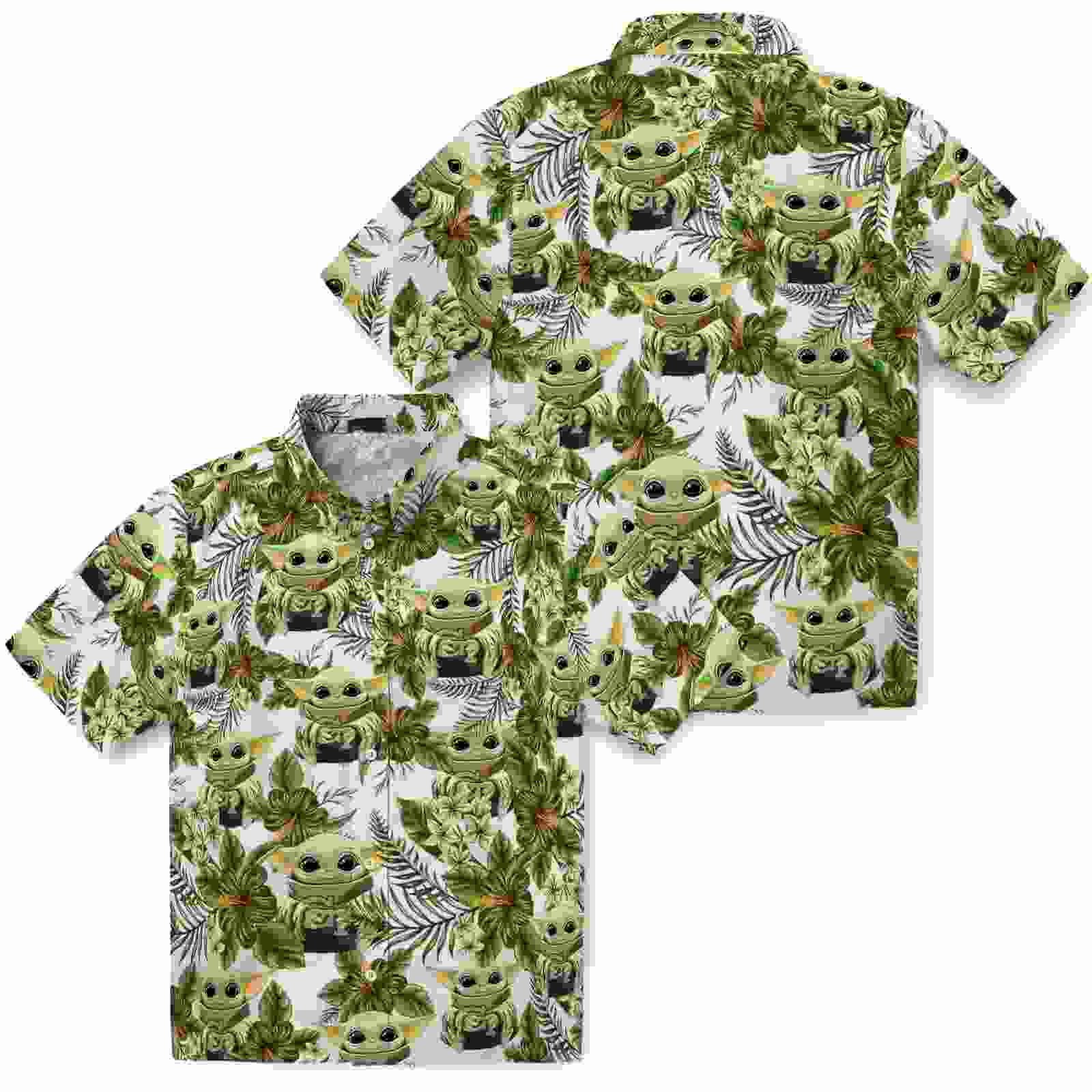 georgia tech yellow jackets tropical yoda green hawaiian shirt high quality