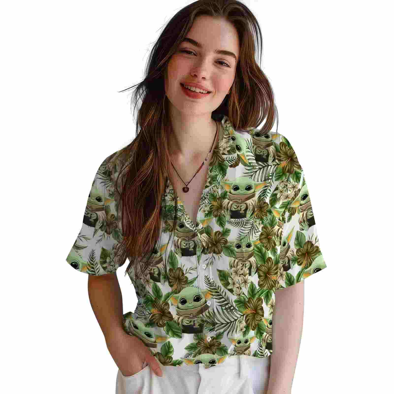 georgia tech yellow jackets tropical yoda green hawaiian shirt latest model