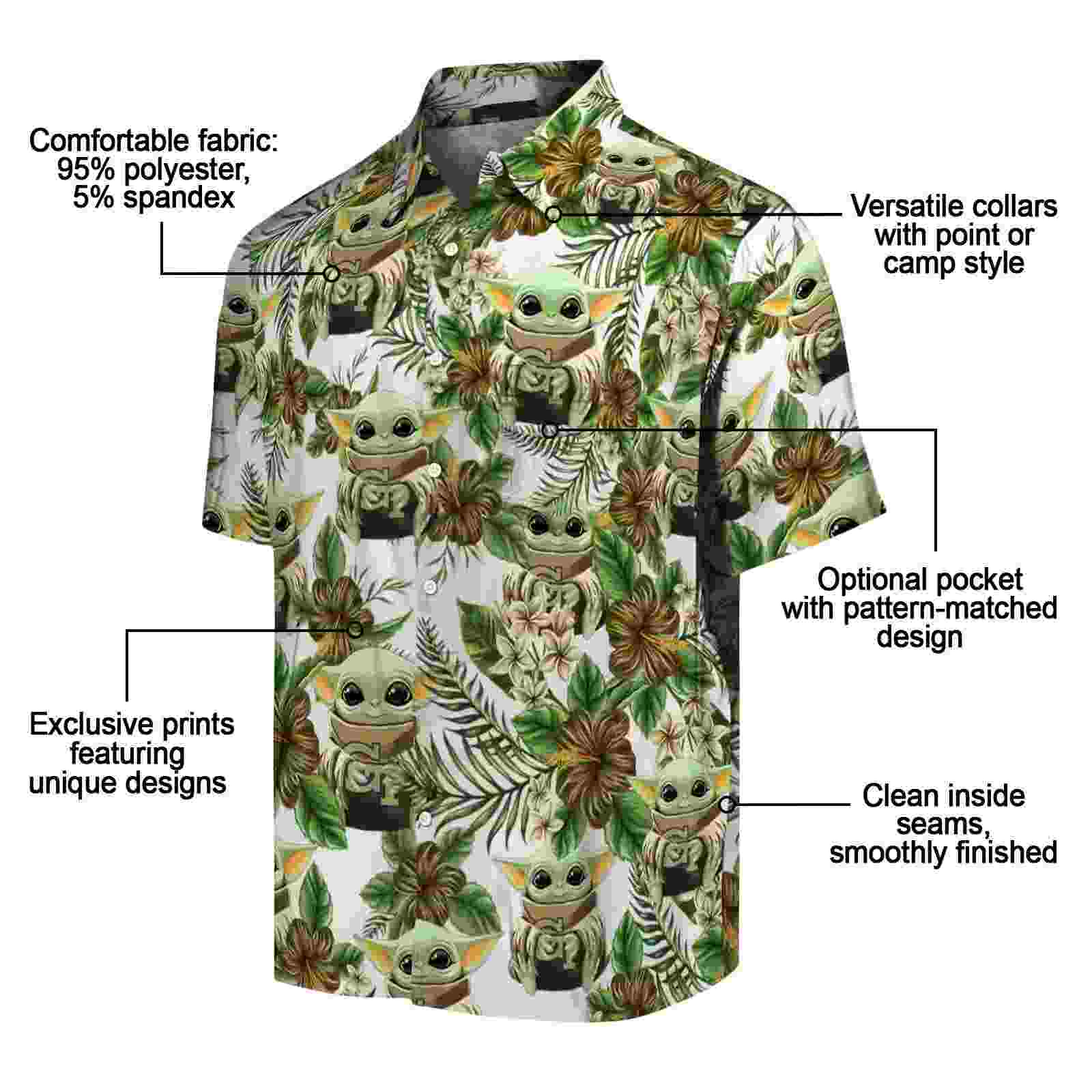 georgia tech yellow jackets tropical yoda green hawaiian shirt new arrival