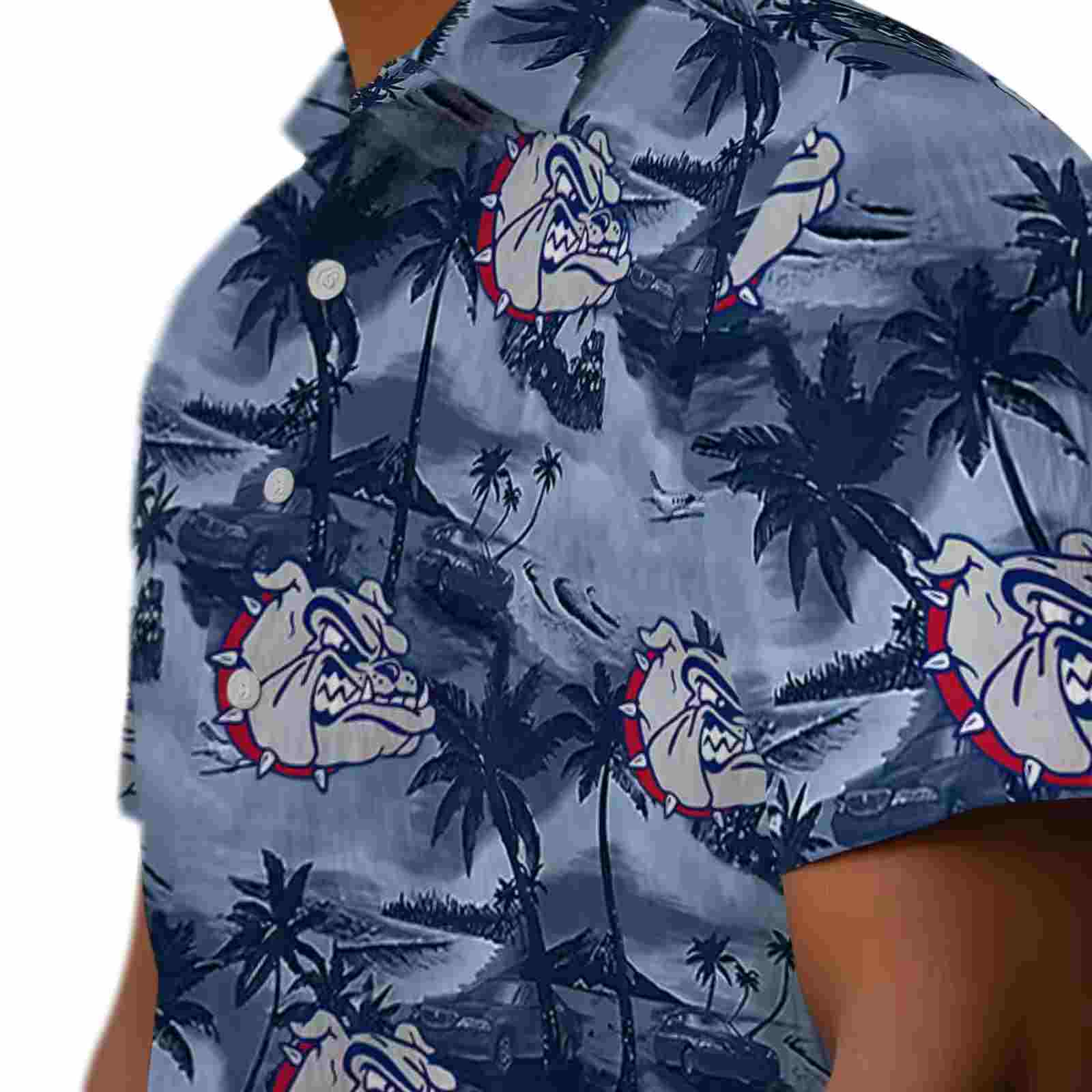 gonzaga bulldogs coastal palms blue hawaiian shirt trendy