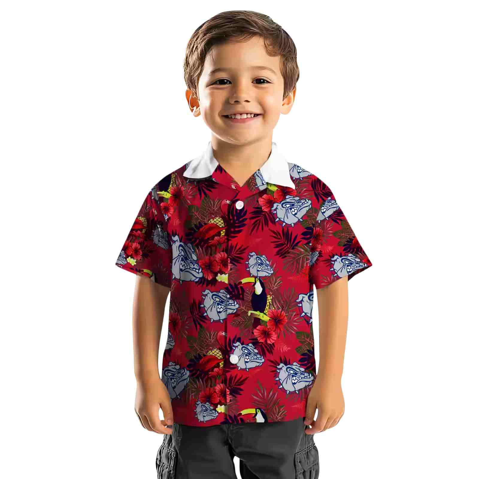 gonzaga bulldogs floral toucan blue red hawaiian shirt top rated