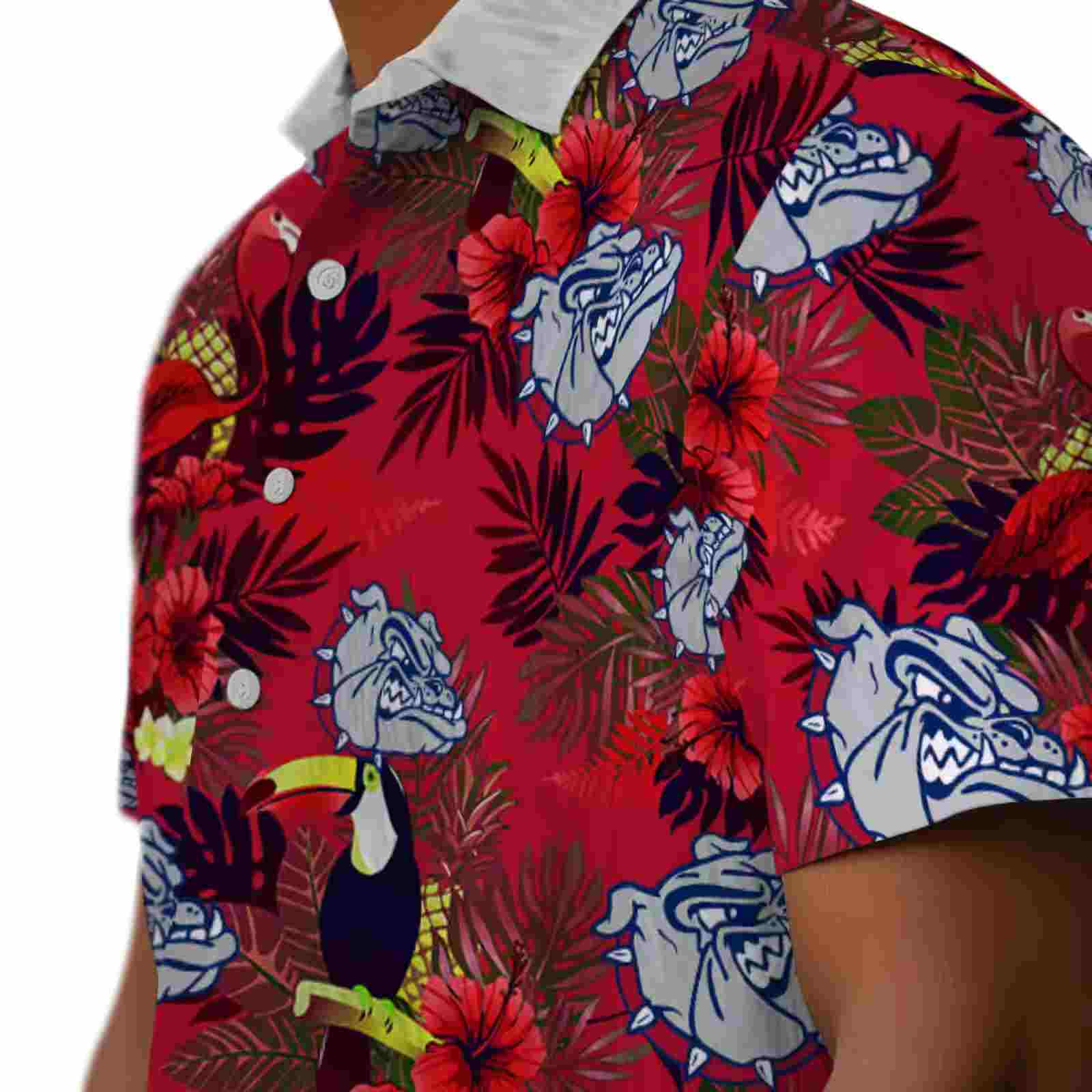 gonzaga bulldogs floral toucan blue red hawaiian shirt trendy