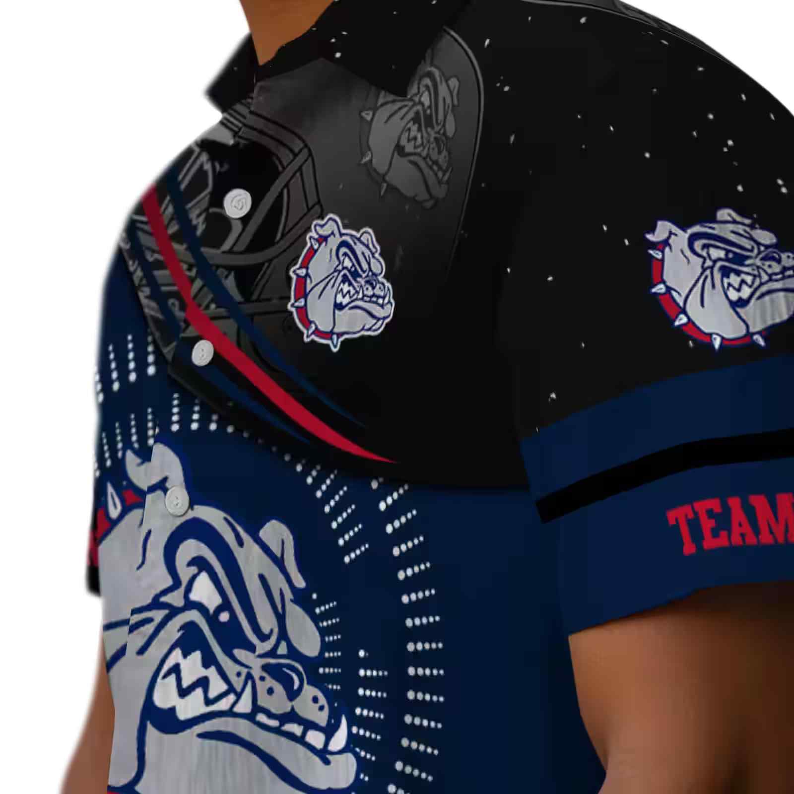 gonzaga bulldogs football wave blue black hawaiian shirt trendy