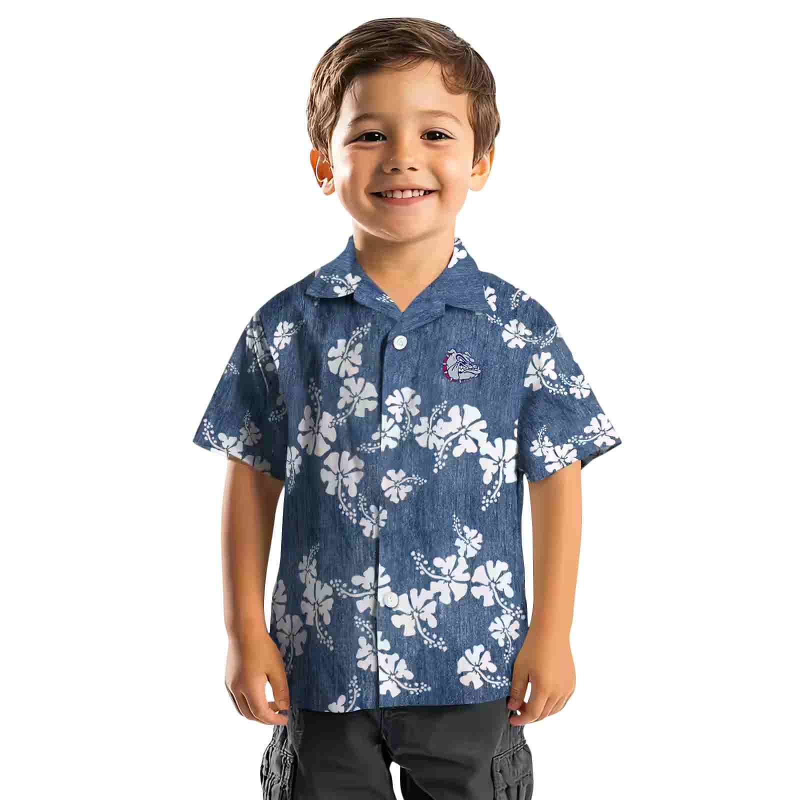 gonzaga bulldogs hibiscus clusters blue hawaiian shirt top rated