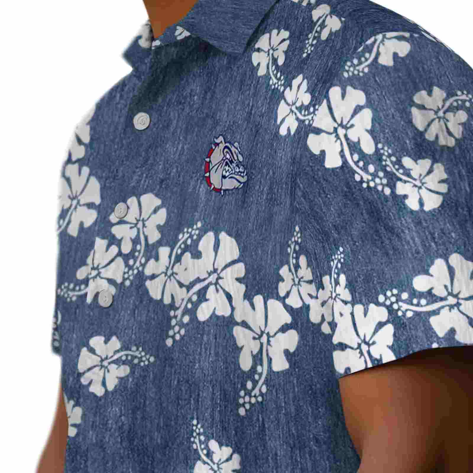 gonzaga bulldogs hibiscus clusters blue hawaiian shirt trendy