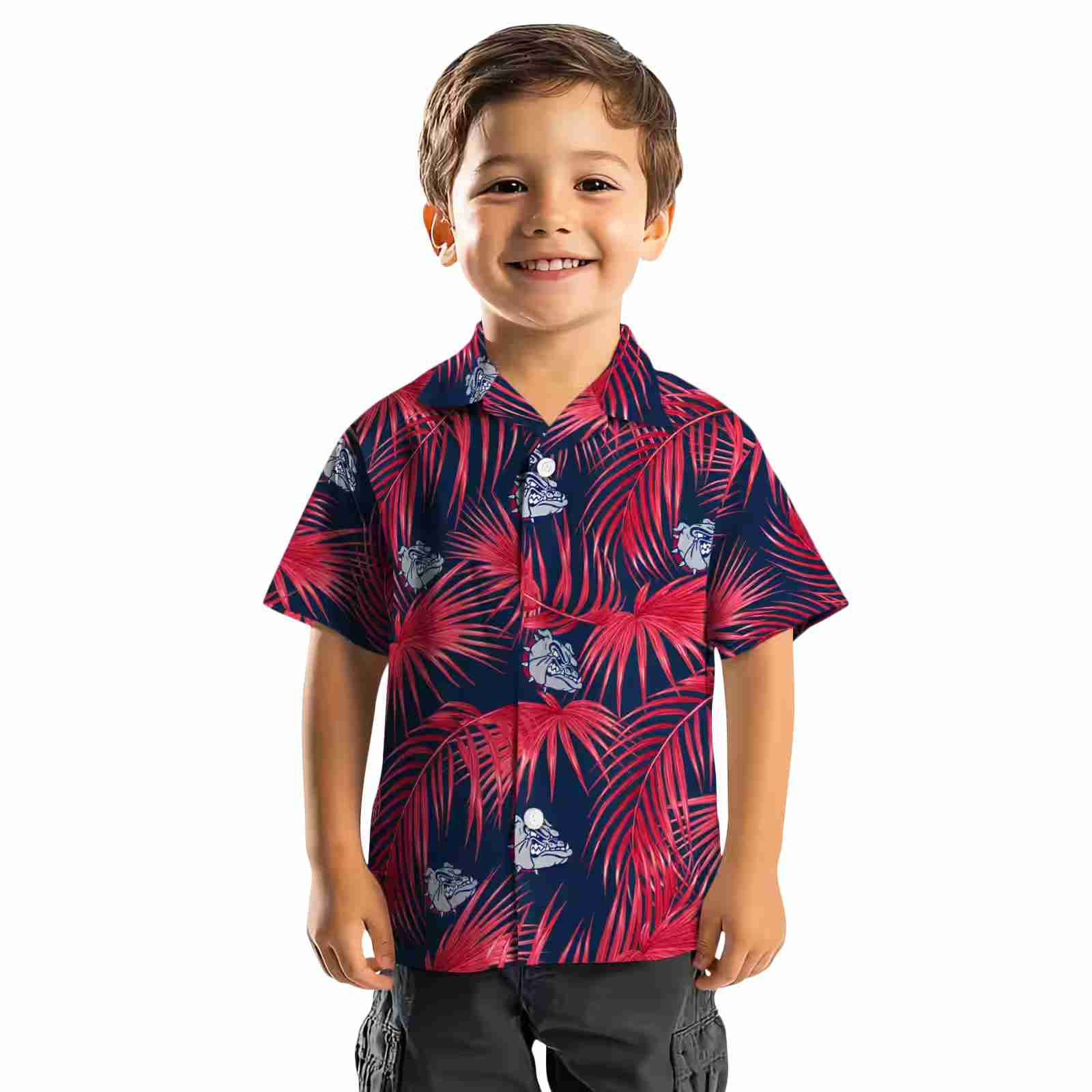 gonzaga bulldogs leafy palms blue hawaiian shirt top rated